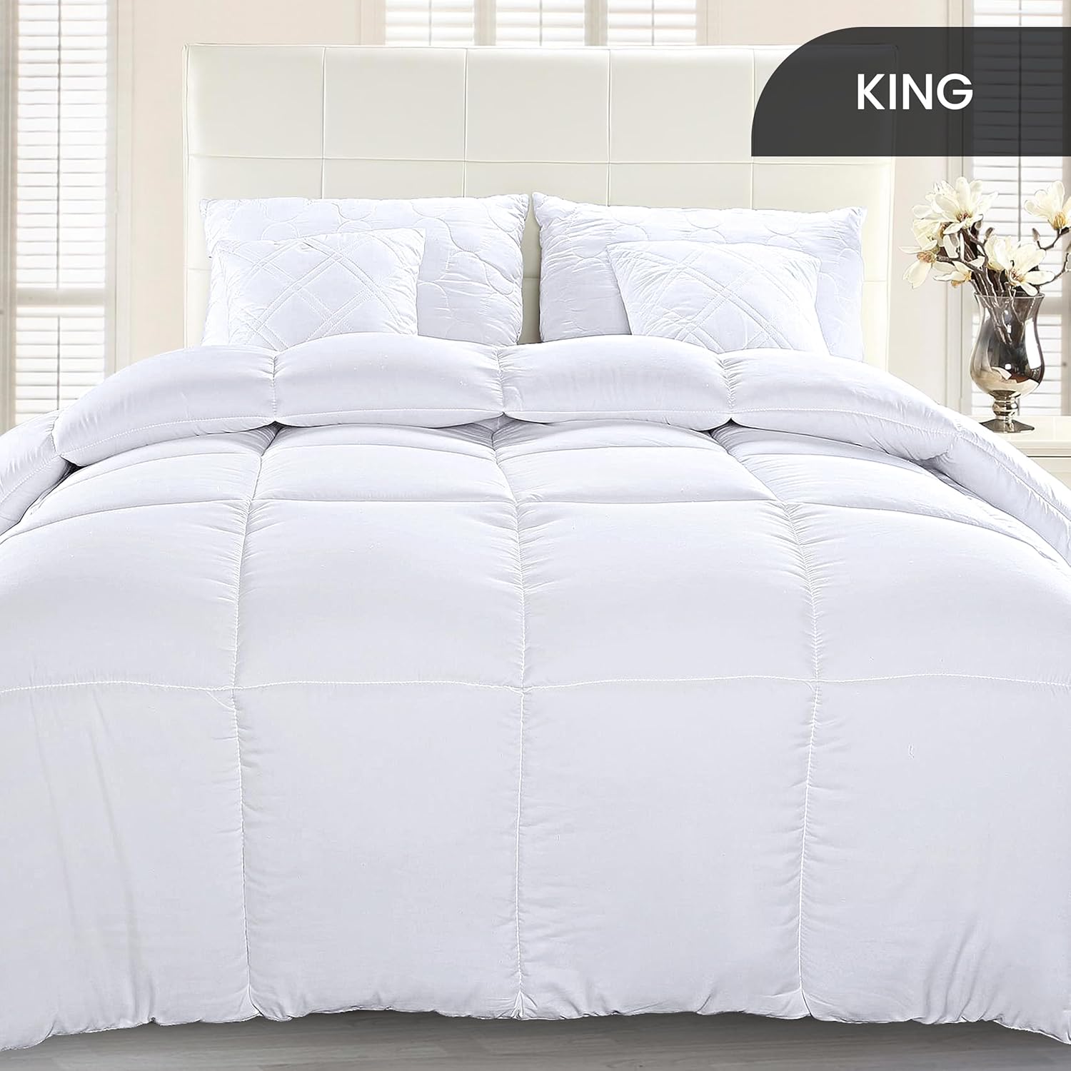 Utopia Bedding Comforter Duvet Insert, Quilted Comforter with Corner Tabs, Box S...