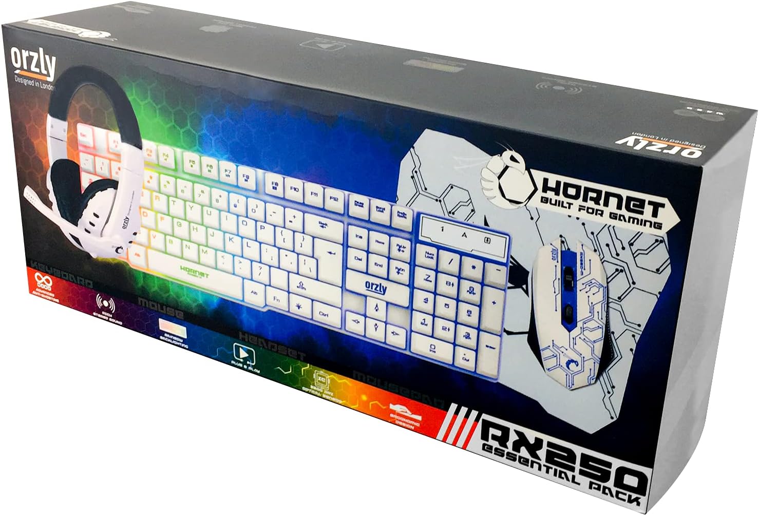 White Gaming Keyboard and Mouse and Gaming Headset...