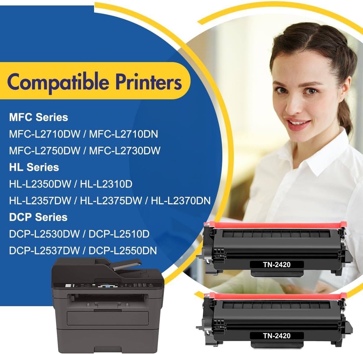 TN2420 Toner Cartridge for Brother HL-L2350DW Toner TN-2420 TN2410 TN-2410 MFC-L...