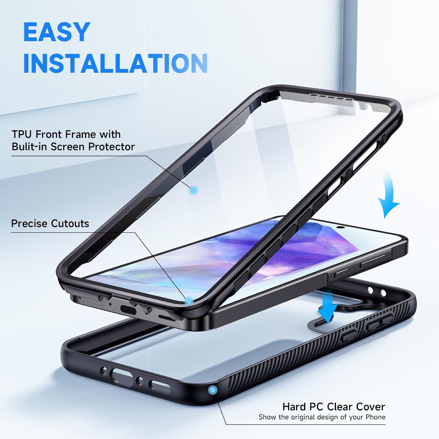 seacosmo for Samsung A56 Case, Galaxy A36 Cover [with Screen Protector] Full Bod...