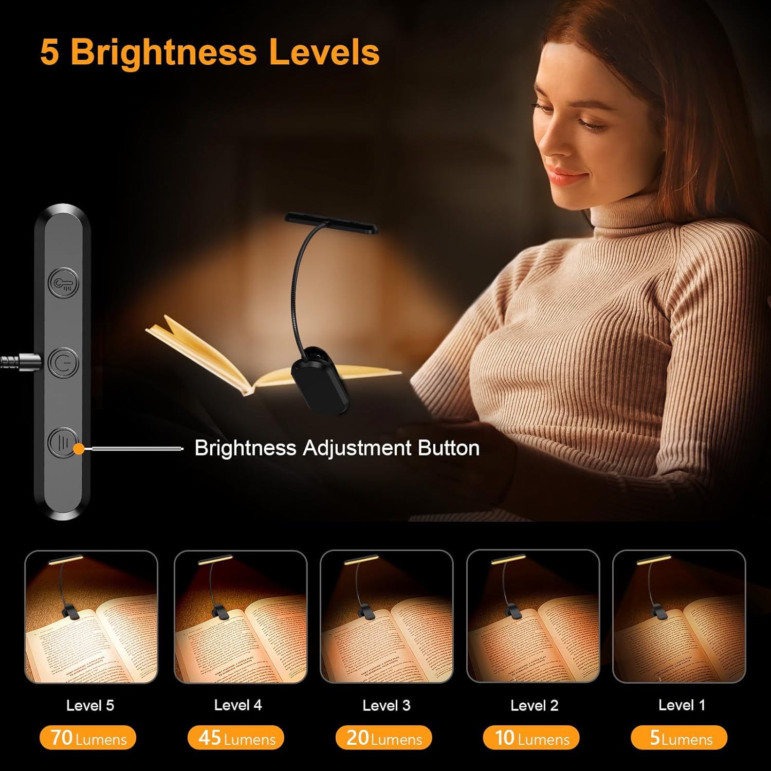 Gritin 19 LED Book Light, Reading Light Book Lamp for Reading at Night with Memo...