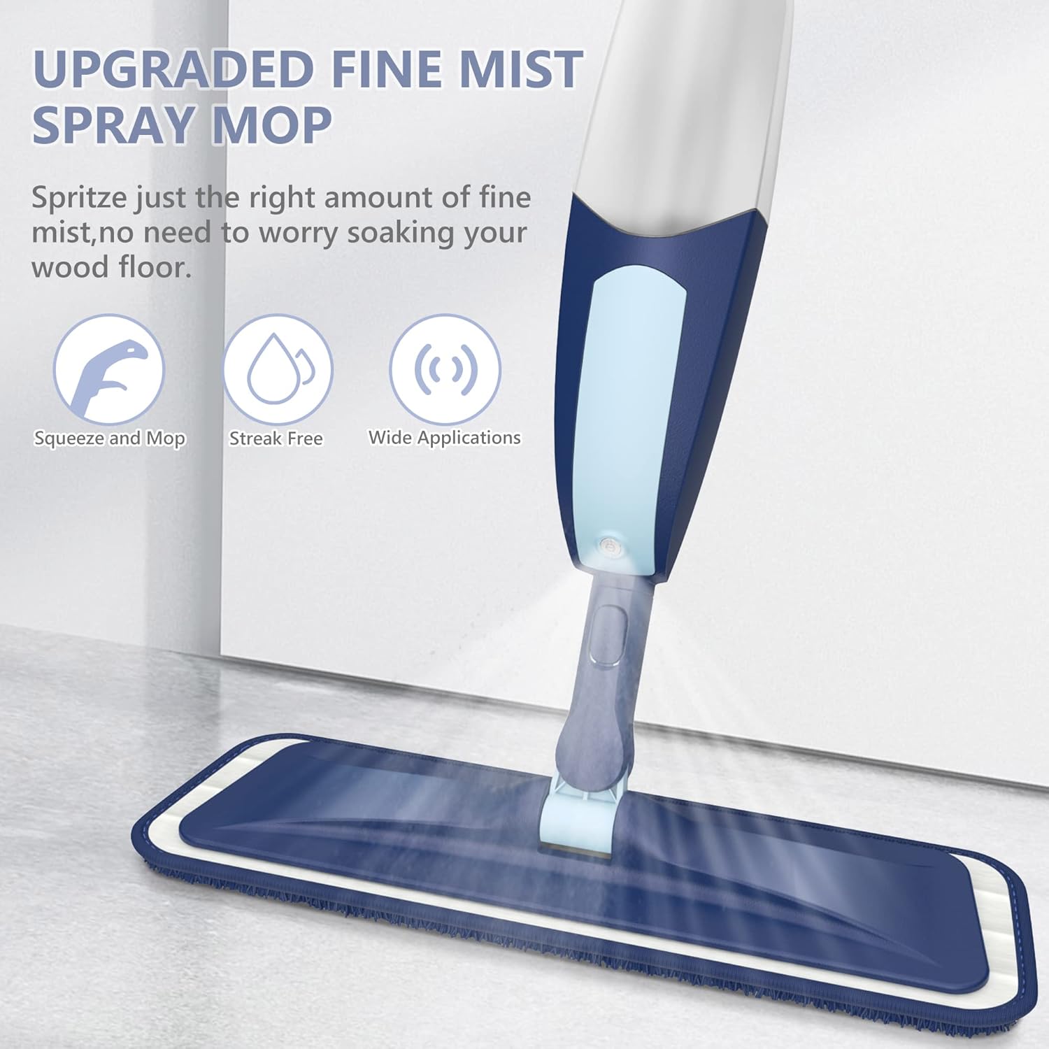Spray Mop for Cleaning Floors Microfiber Floor Mop Wet Dust Flat Mop with 5 Wash...