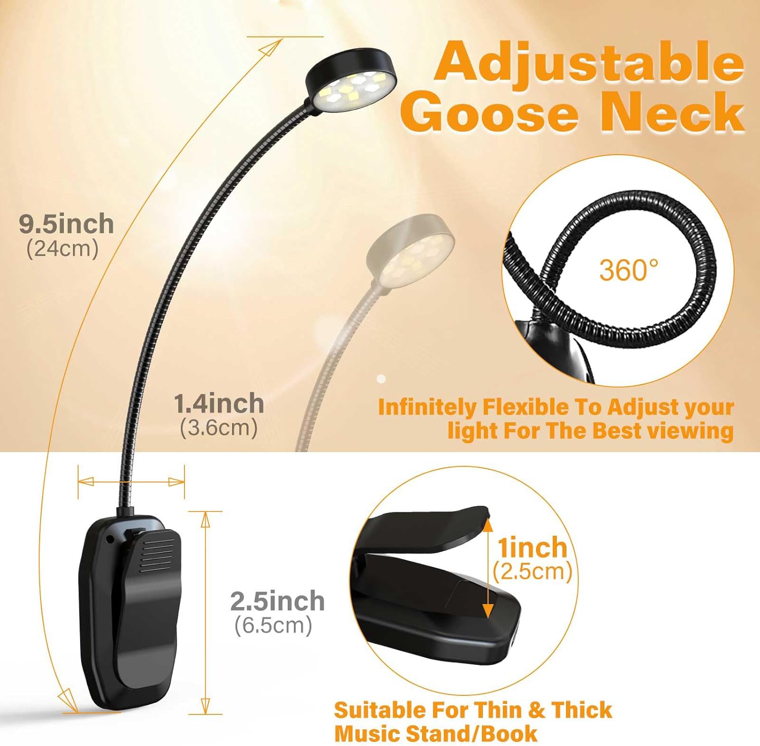Rechargeable Book Reading Light Lamp, LED Book Light for Reading in Bed - Eye Ca...
