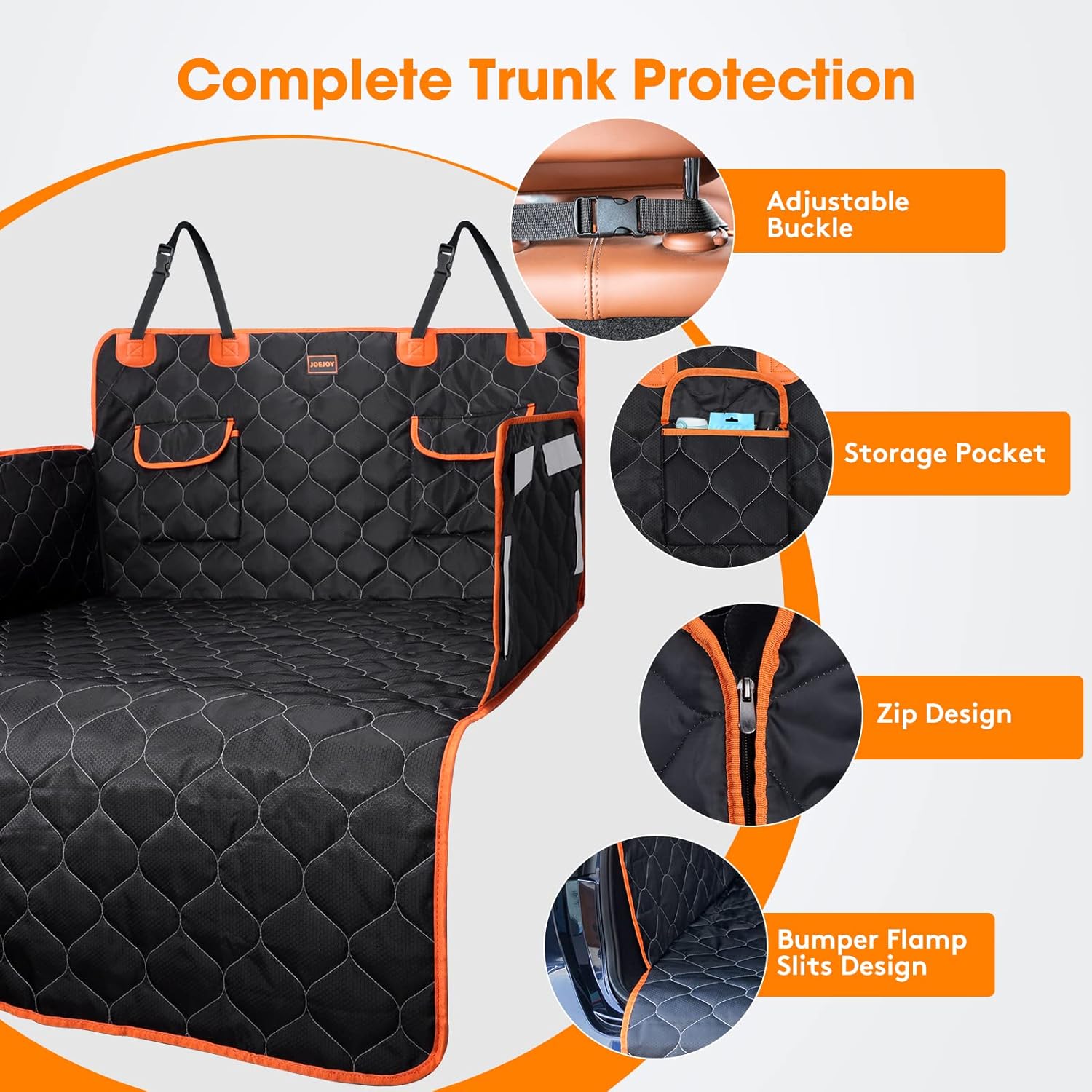 JOEJOY Car Boot Protector, Nonslip Waterproof Dog Car Seat Cover with Enduring A...