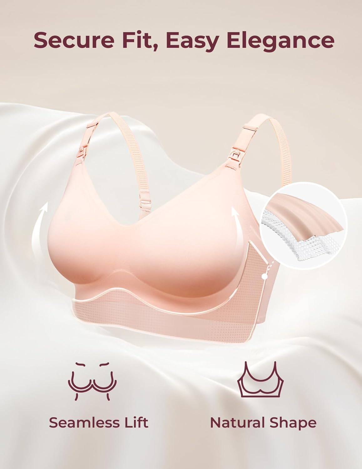 Momcozy Nursing Bras for Breastfeeding, YN21 Seamless Ultra Comfort Maternity Br...