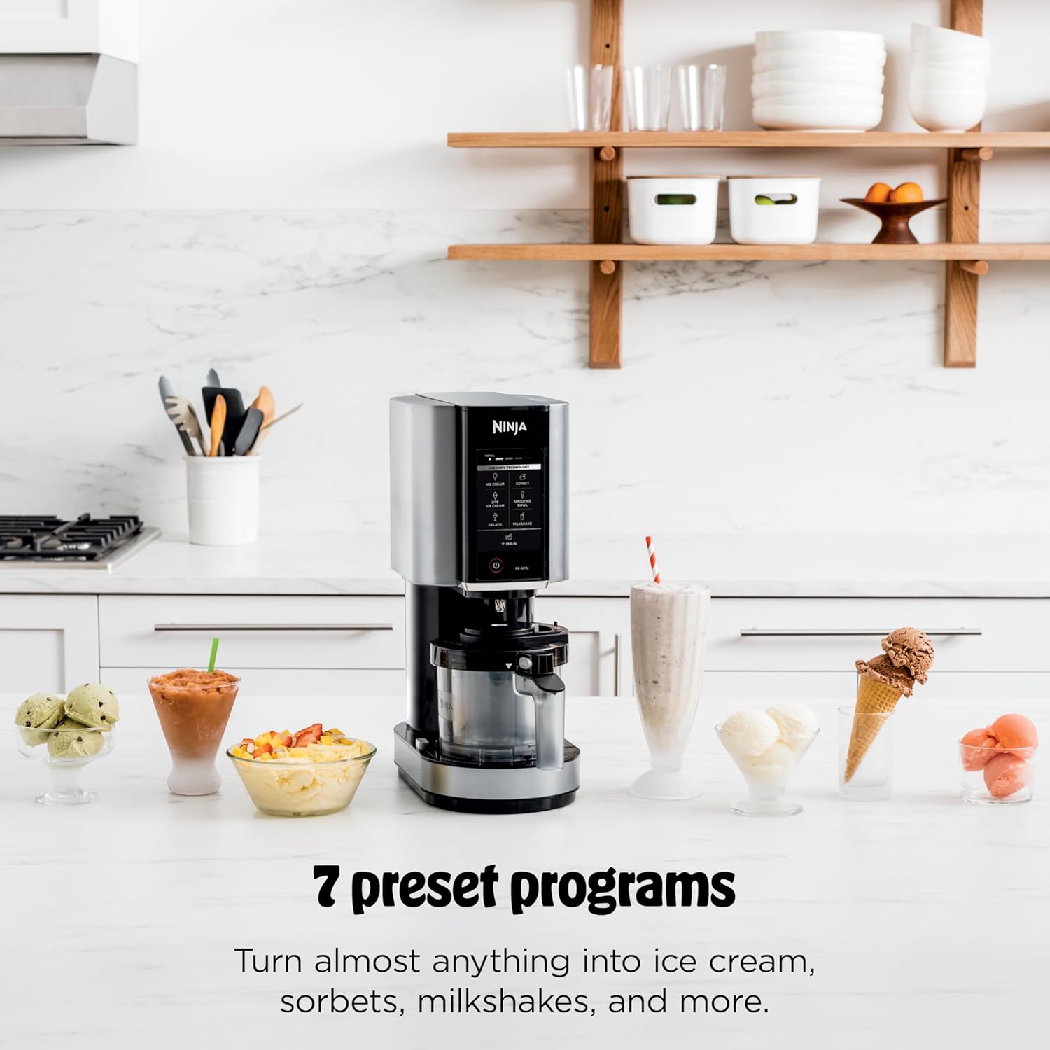 Ninja NC301 CREAMi Ice Cream Maker, for Gelato, Mix-ins, Milkshakes, Sorbet, Smo...