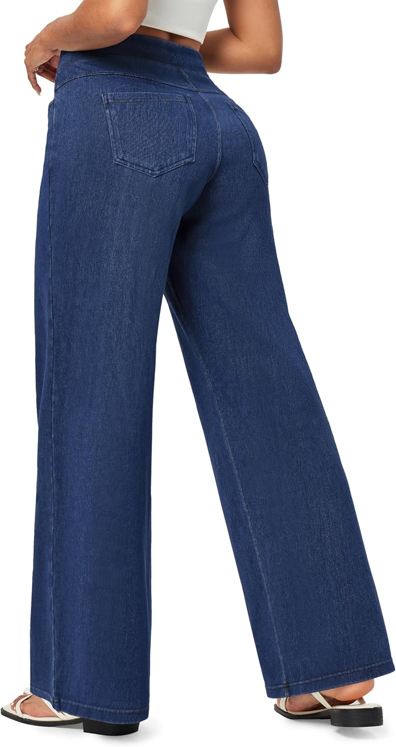 IUGA Wide Leg Jeans, Special High Waisted Pull On Baggy Jeans for Women, Trendy...