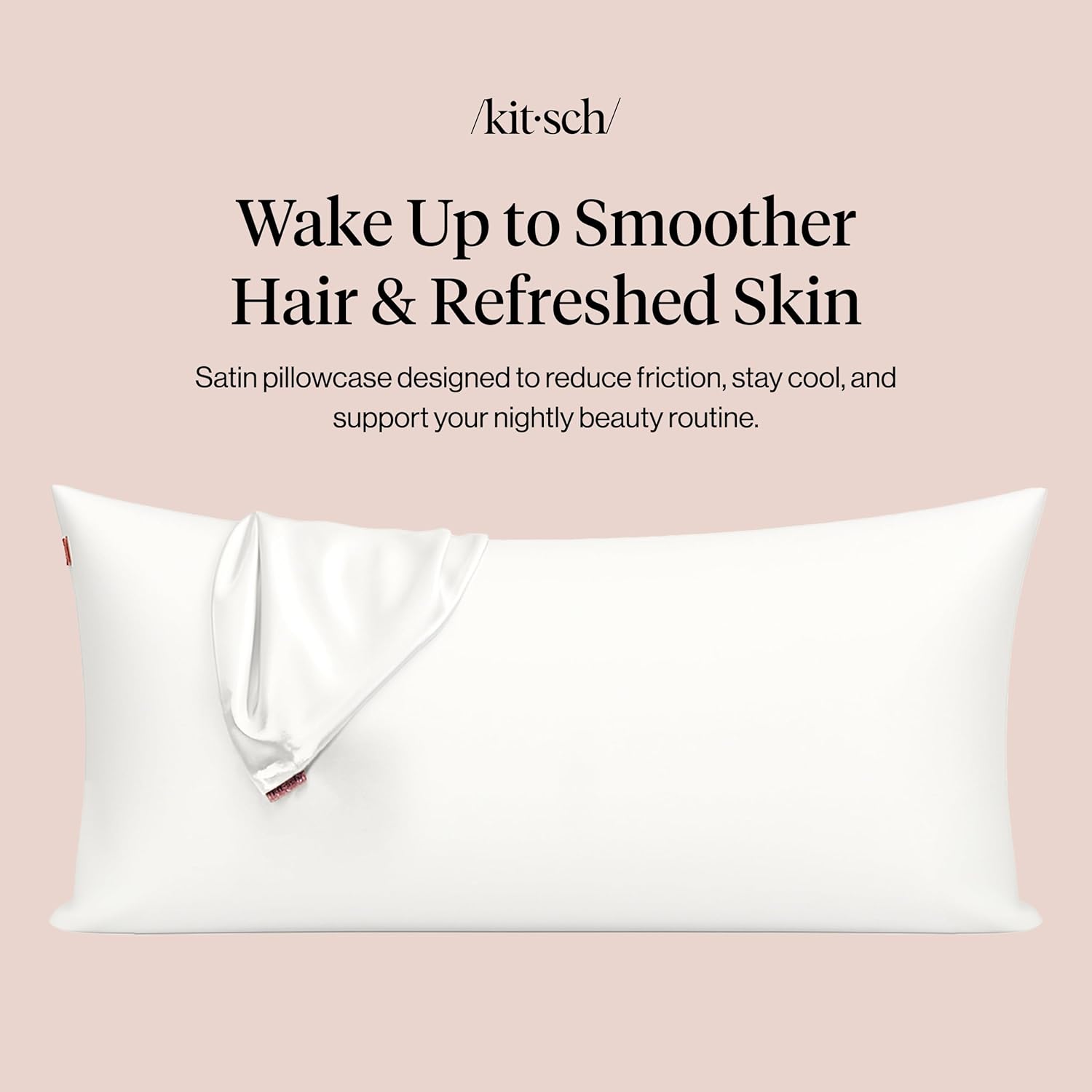 Kitsch Satin Pillowcase with Zipper for Hair & Skin - Softer Than Silk Pillow Ca...
