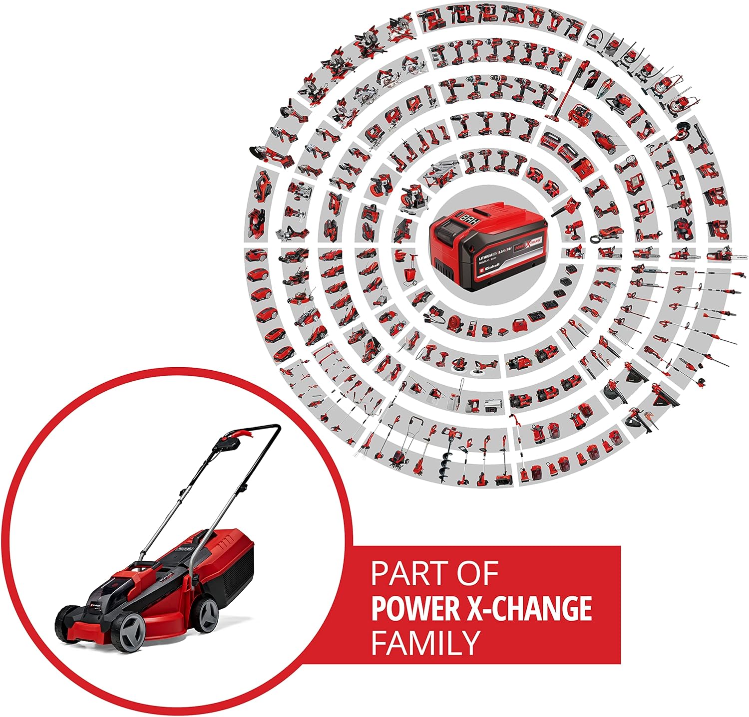 Einhell Power X-Change 18/30 Cordless Lawnmower with Battery and Charger - 18V,...