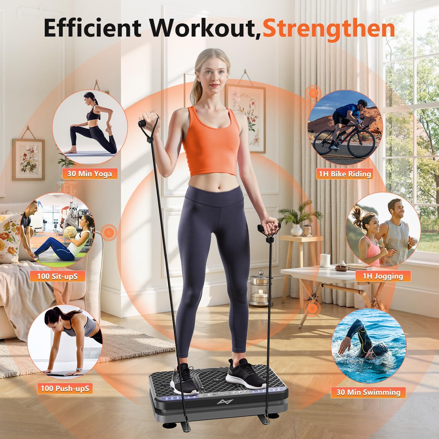 AXV Vibration Plate Fitness Platform Exercise Machine Vibrating Shaking Full Bod...