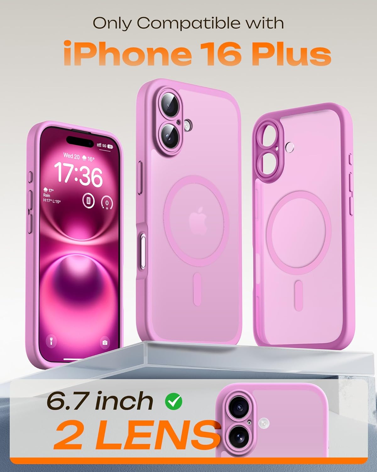 TOCOL Magnetic Only for iPhone 16 Plus Case 6.7-Inch, Fit for MagSafe, Upgraded...