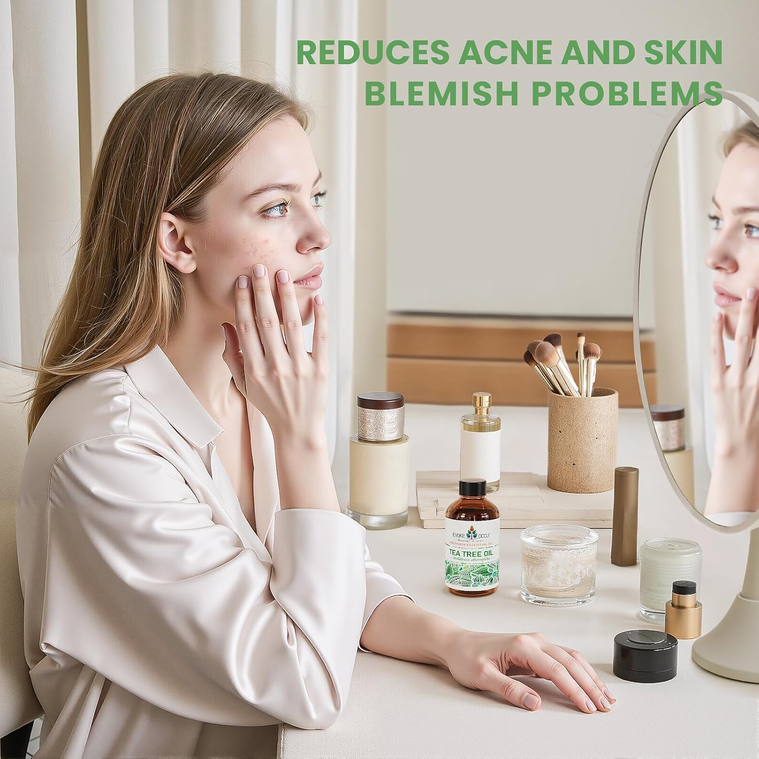 EVOKE OCCU Tea Tree Oil 118ml for Nail Fungus, Skin, Hair, Acne, Massage, Diffus...