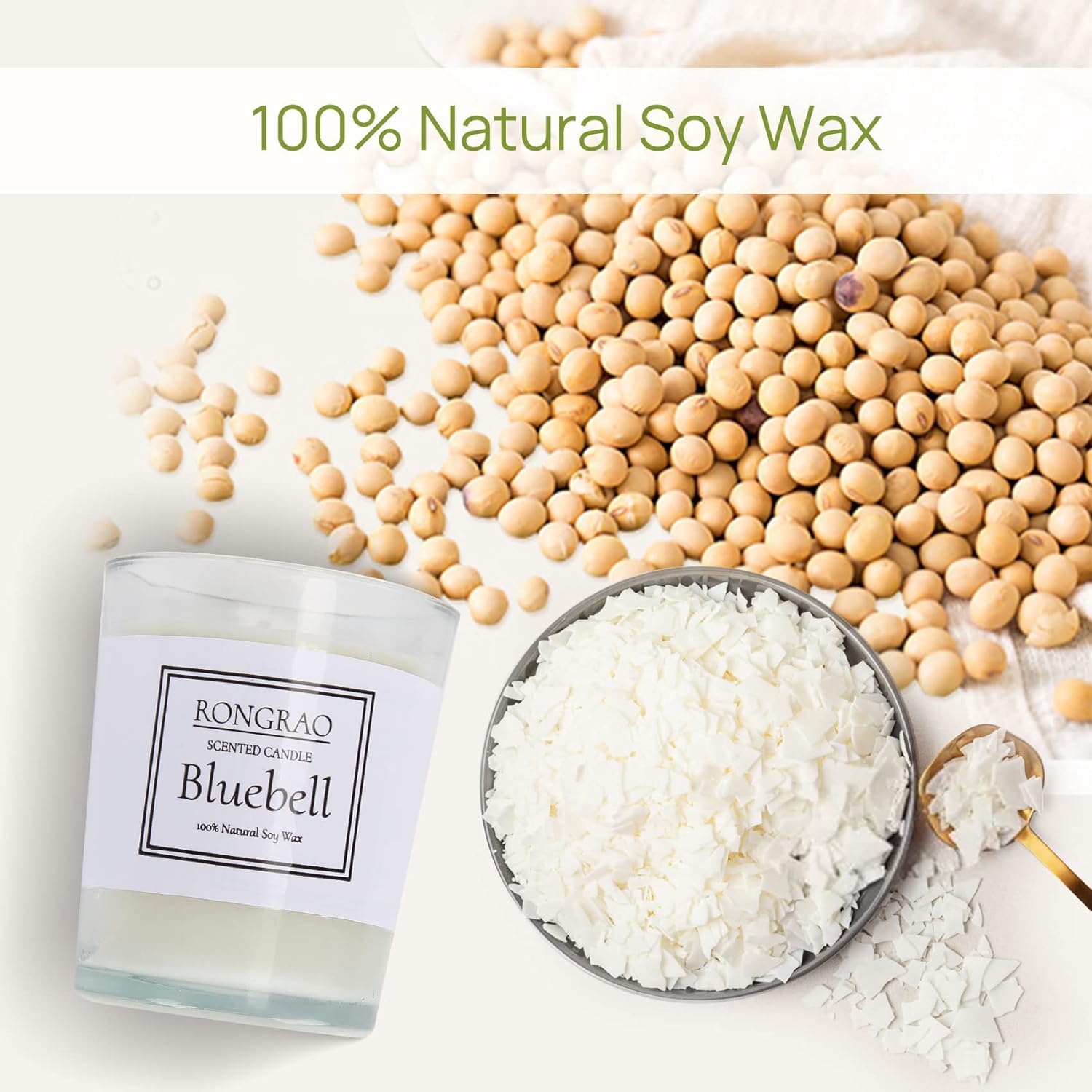 Scented Candles Gift Set, Soy Wax Candle of Jasmine, Pear & Freesia, Orange, Blu...