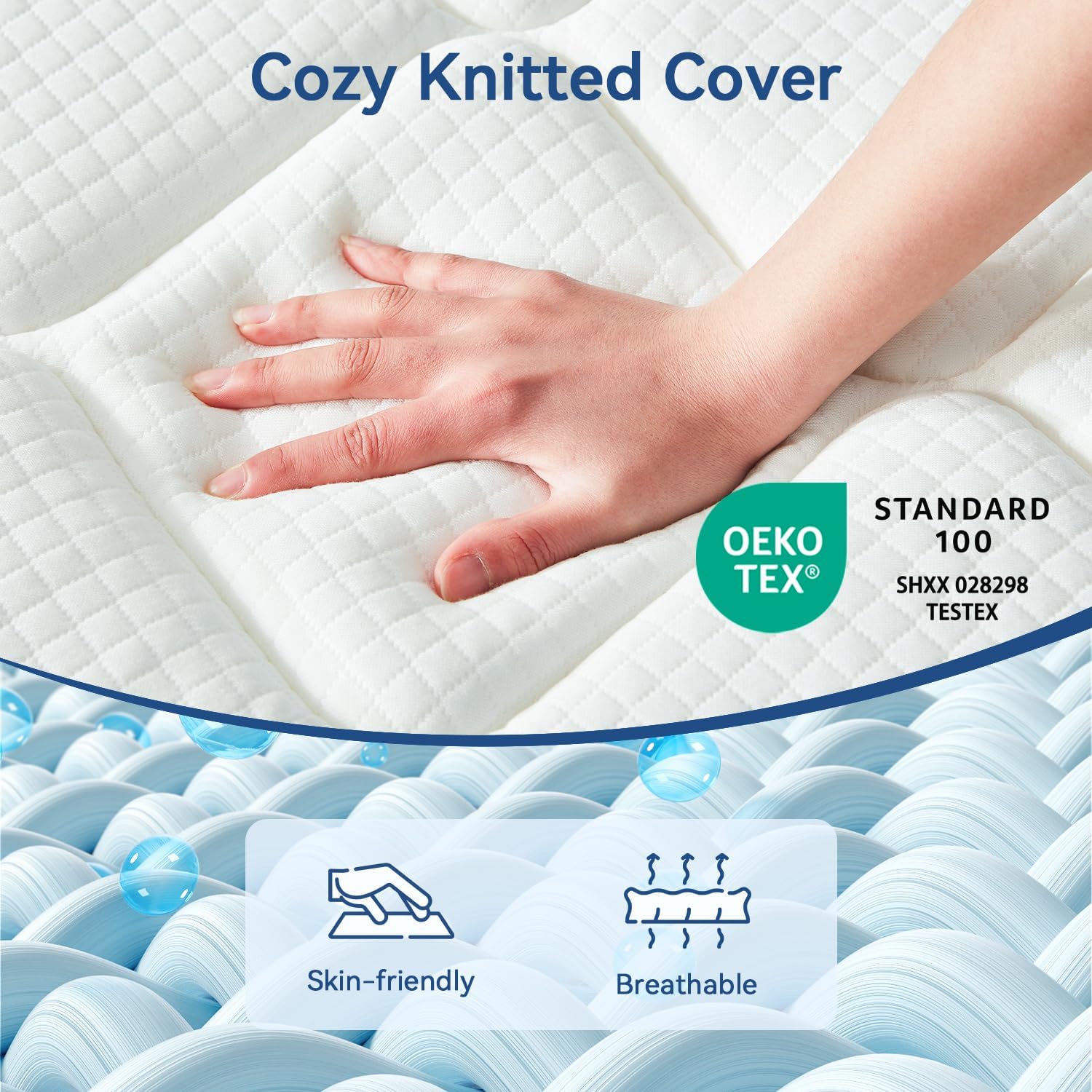 ELEMUSE Firm Mattress, Special Double Bed Mattress with 10.6 Inch Thickness, Hig...