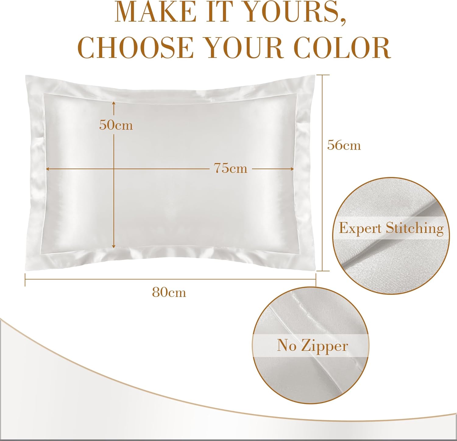 Silk Pillowcase 2 Pack,100% Natural Mulberry Silk Pillowcase for Hair and Skin H...