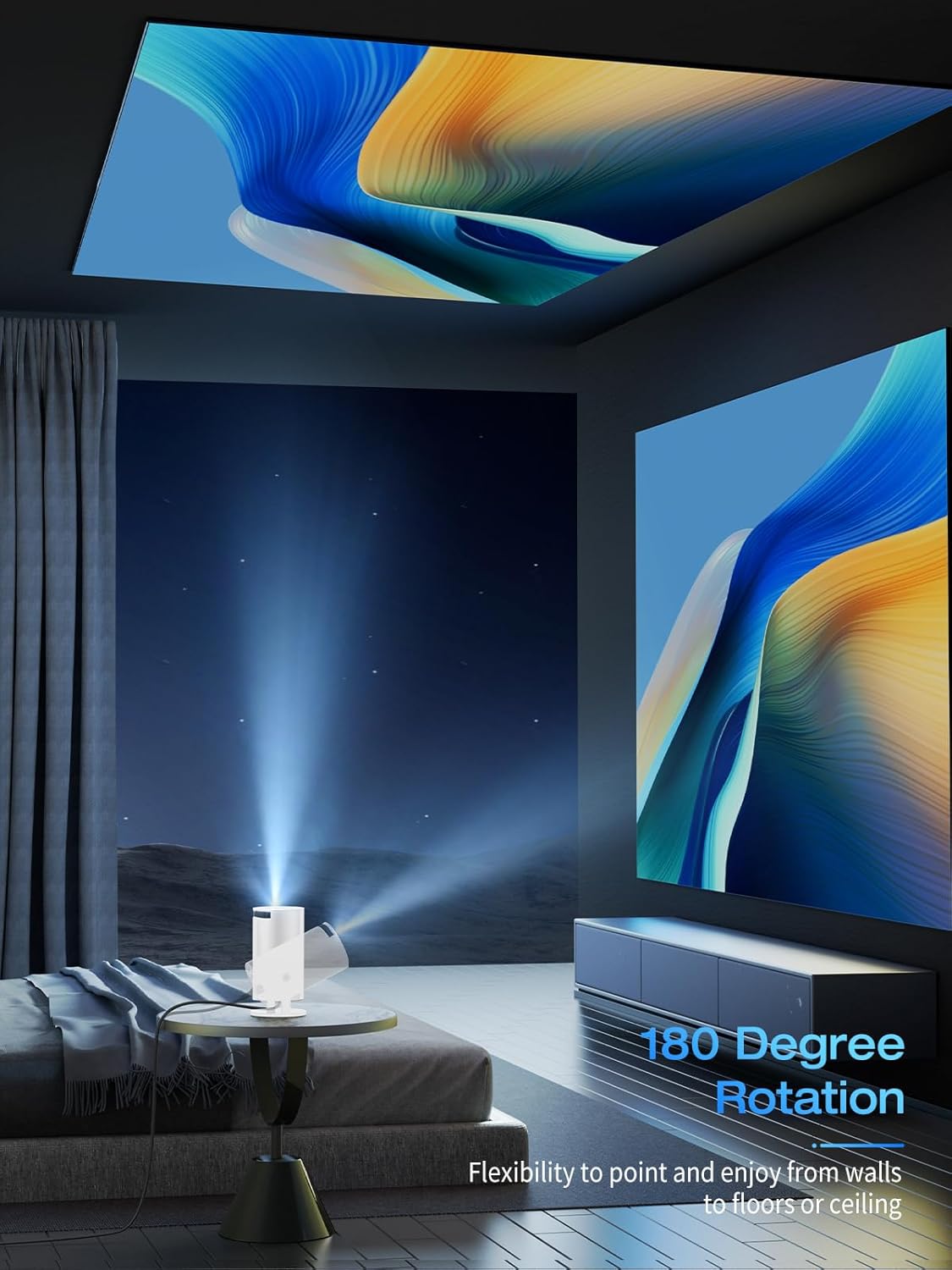 [Built-in Apps & Android 11.0] Mini Projector Portable 20000 Lux Projector 4K Su...