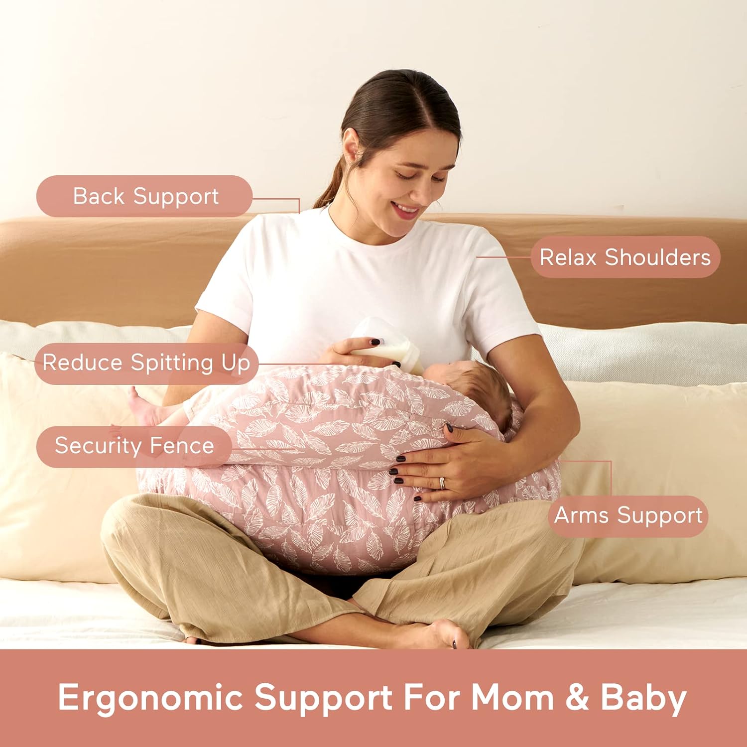 momcozy Nursing Pillow With Breastfeeding - Ergonomic Support & Original Securit...