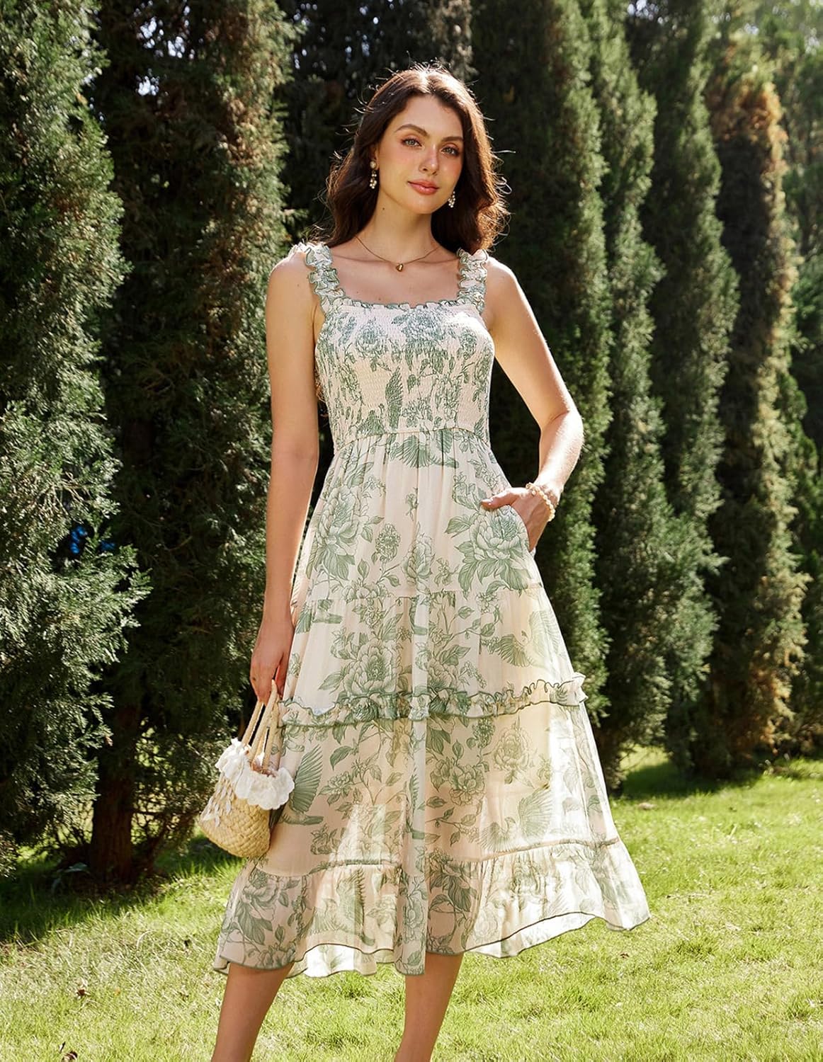 My Fav Style Elegant SCARLET DARKNESS Floral Dress, Charming Women's Sundress wi...