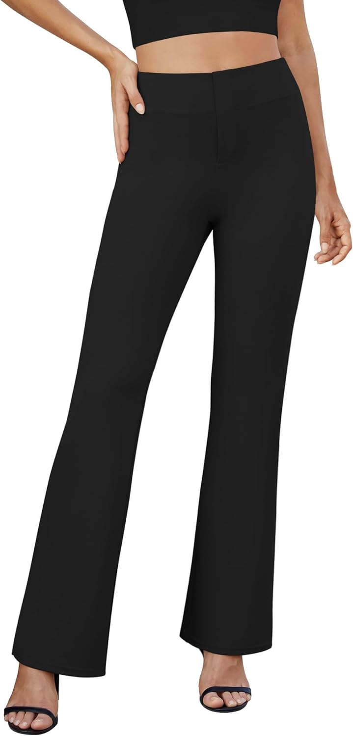 Womens Bootcut Dress Pants Business Casual Work Pants with Pockets High Waist St...
