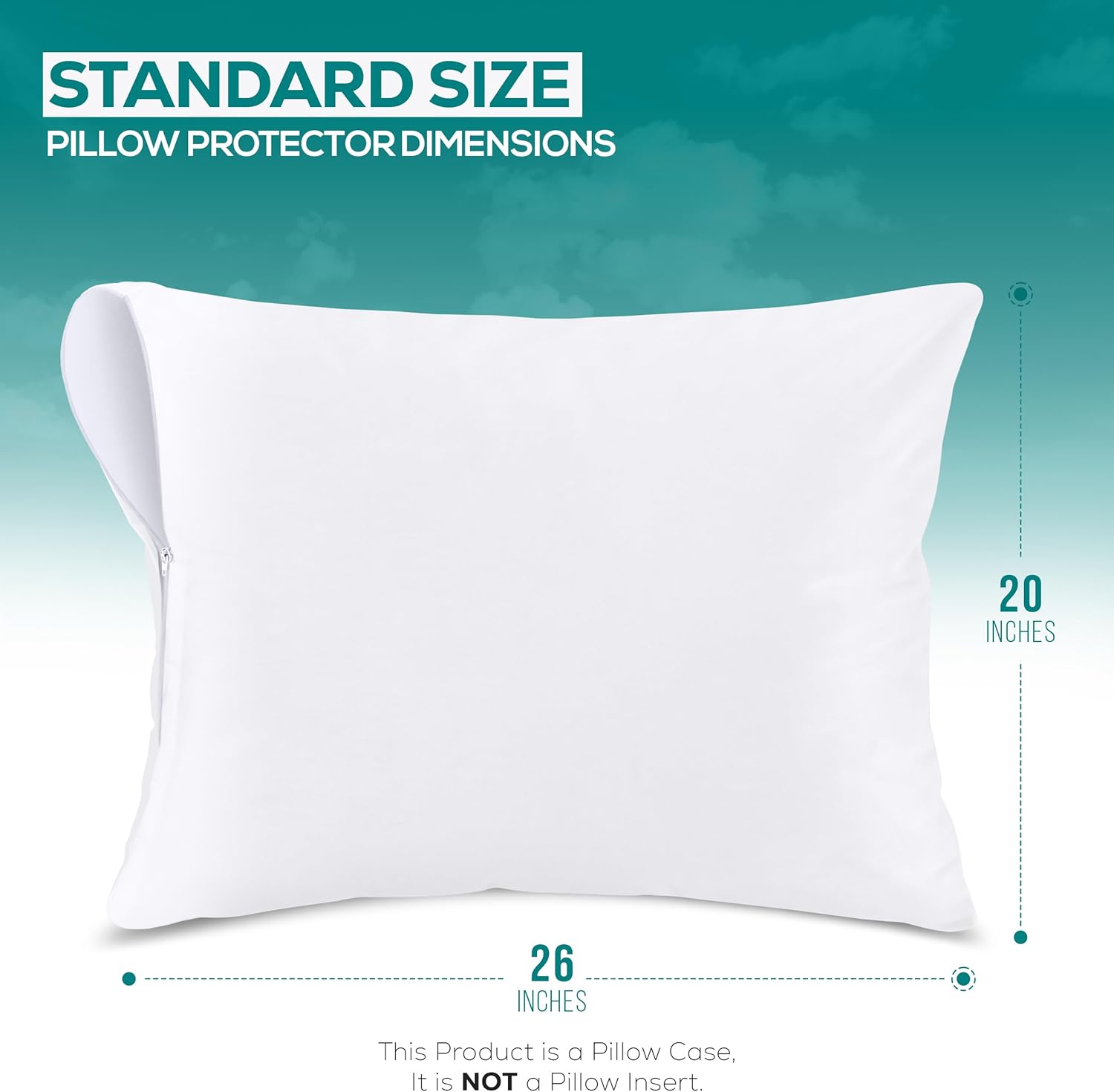 Utopia Bedding Set of 4 Waterproof Pillow Protectors with Zipper Standard Size (...