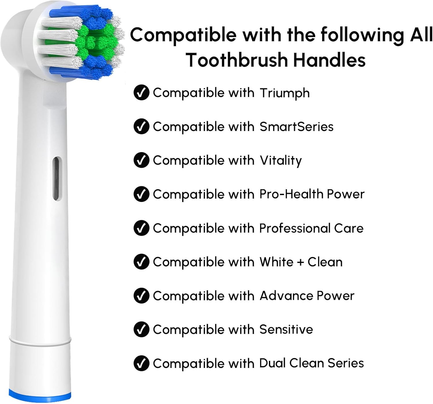 GENKENT Replacement Toothbrush Heads Compatible with Oral B Braun, 12 Pcs Profes...
