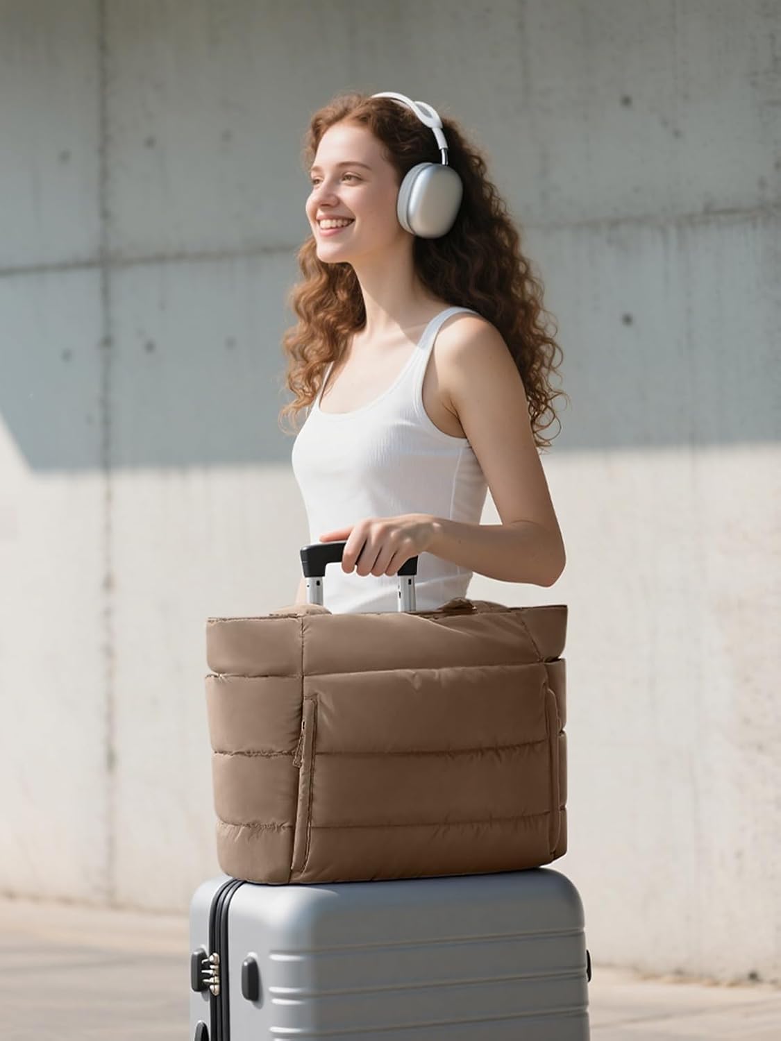 Puffer Tote Bag for Women, Lightweight Puffy Work Handbag Teacher Nurse Quilted...