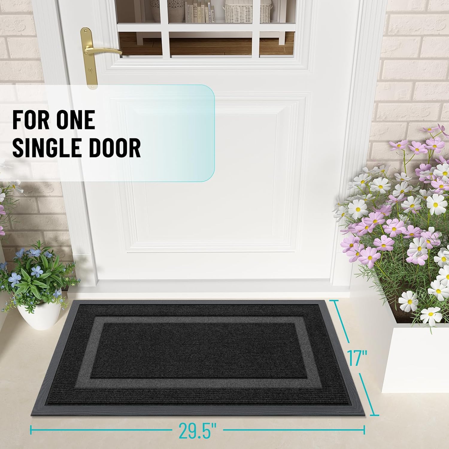 OLANLY Front Door Mat Indoor Outdoor Entrance, Waterproof All-Season, All-Weathe...