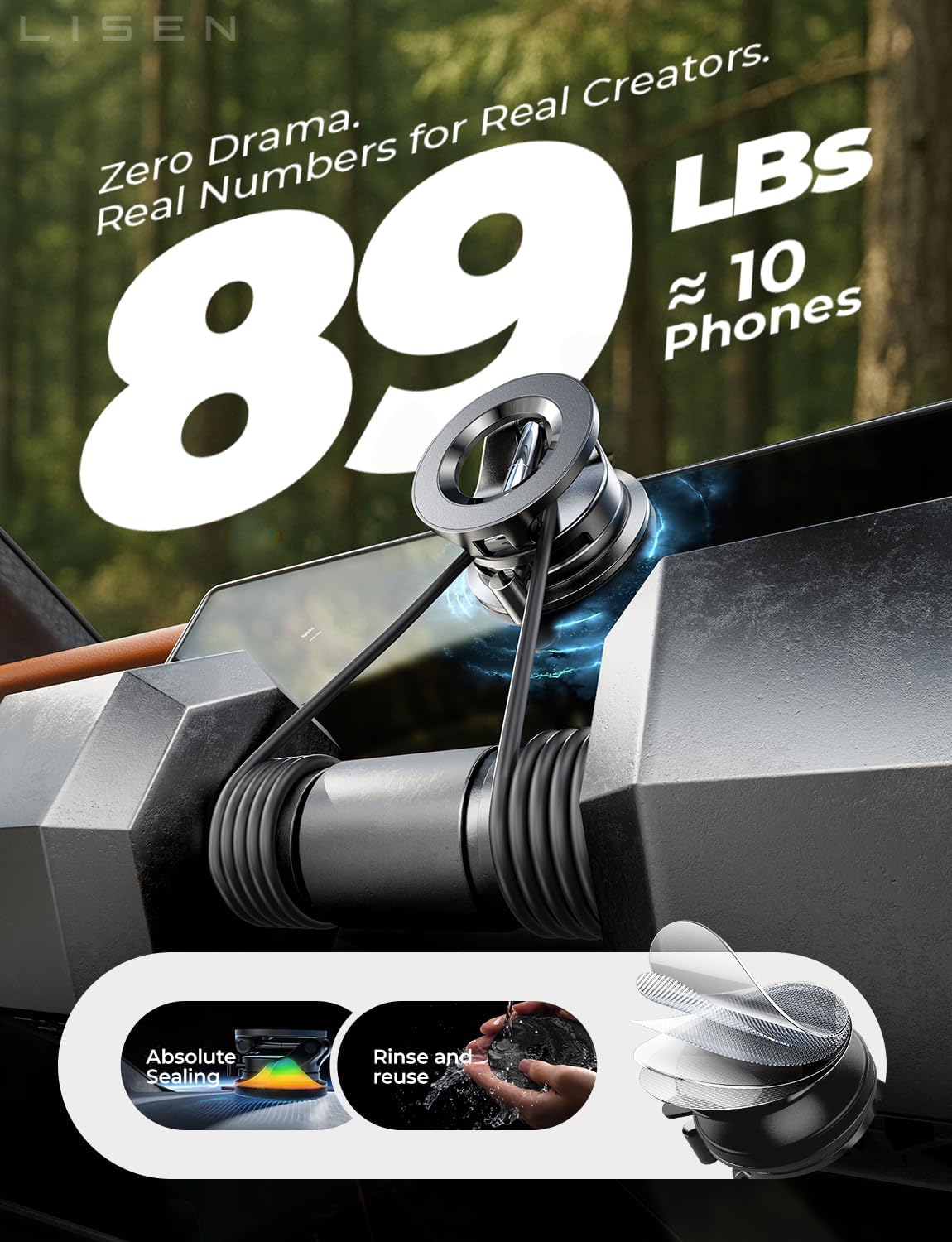 LISEN Car Mount, Special Magnetic Cell Phone Holder for Cars, Unique Car Accesso...