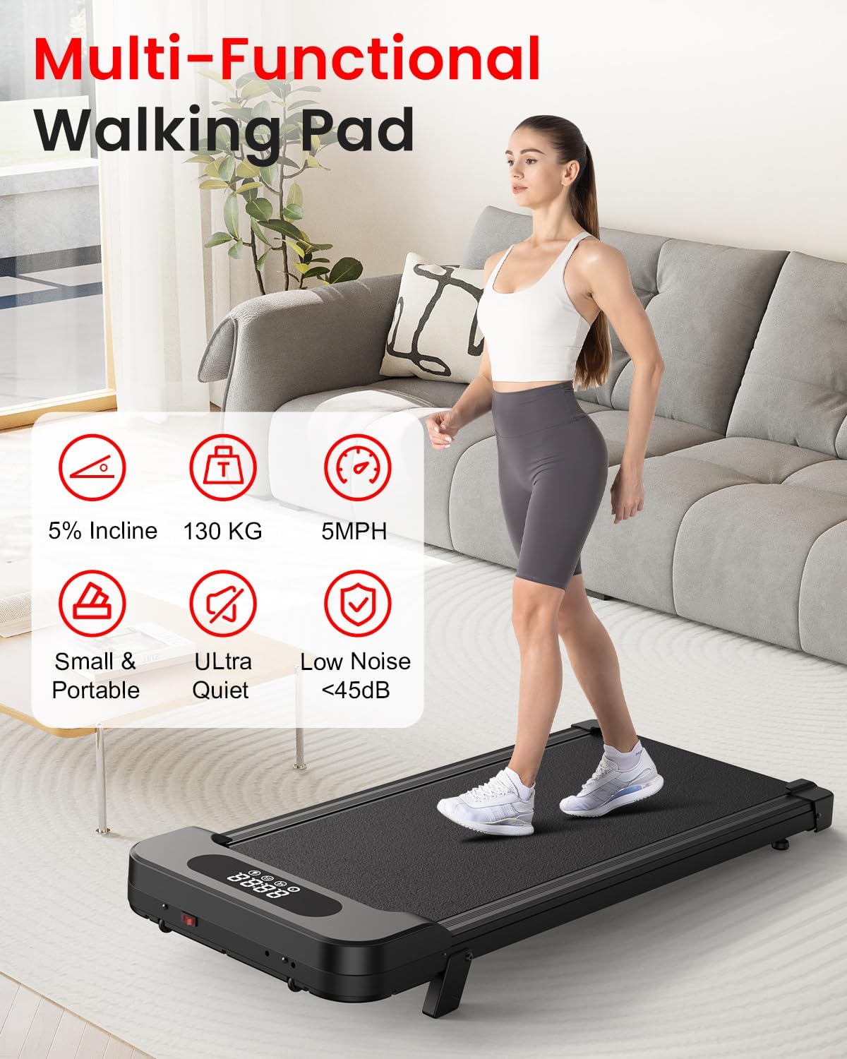 Top HomeFitnessCode Walking Pad, Specialized Treadmill with Incline Feature, Por...