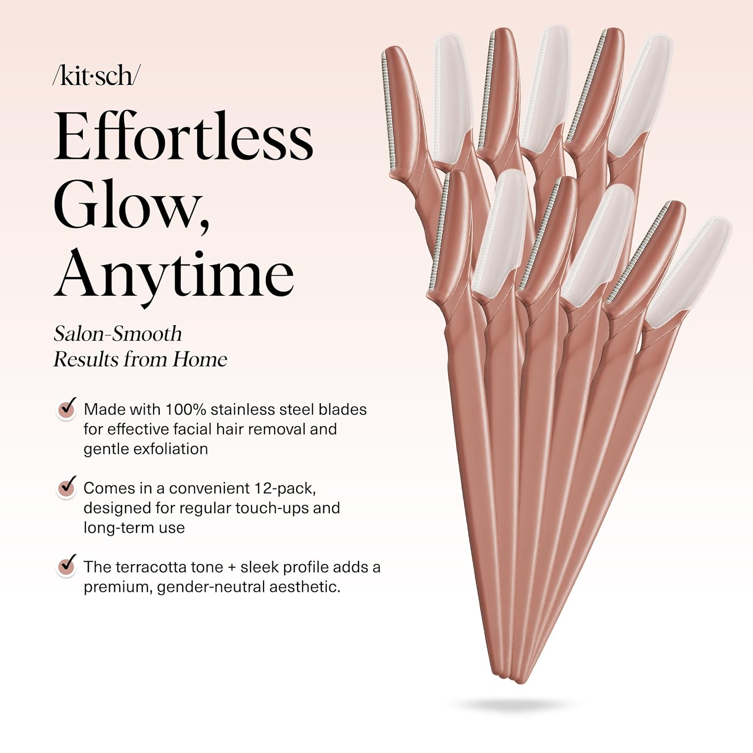 Kitsch Dermaplane Razor for Women Face – Face Razors for Women & Men, Eye Brow R...