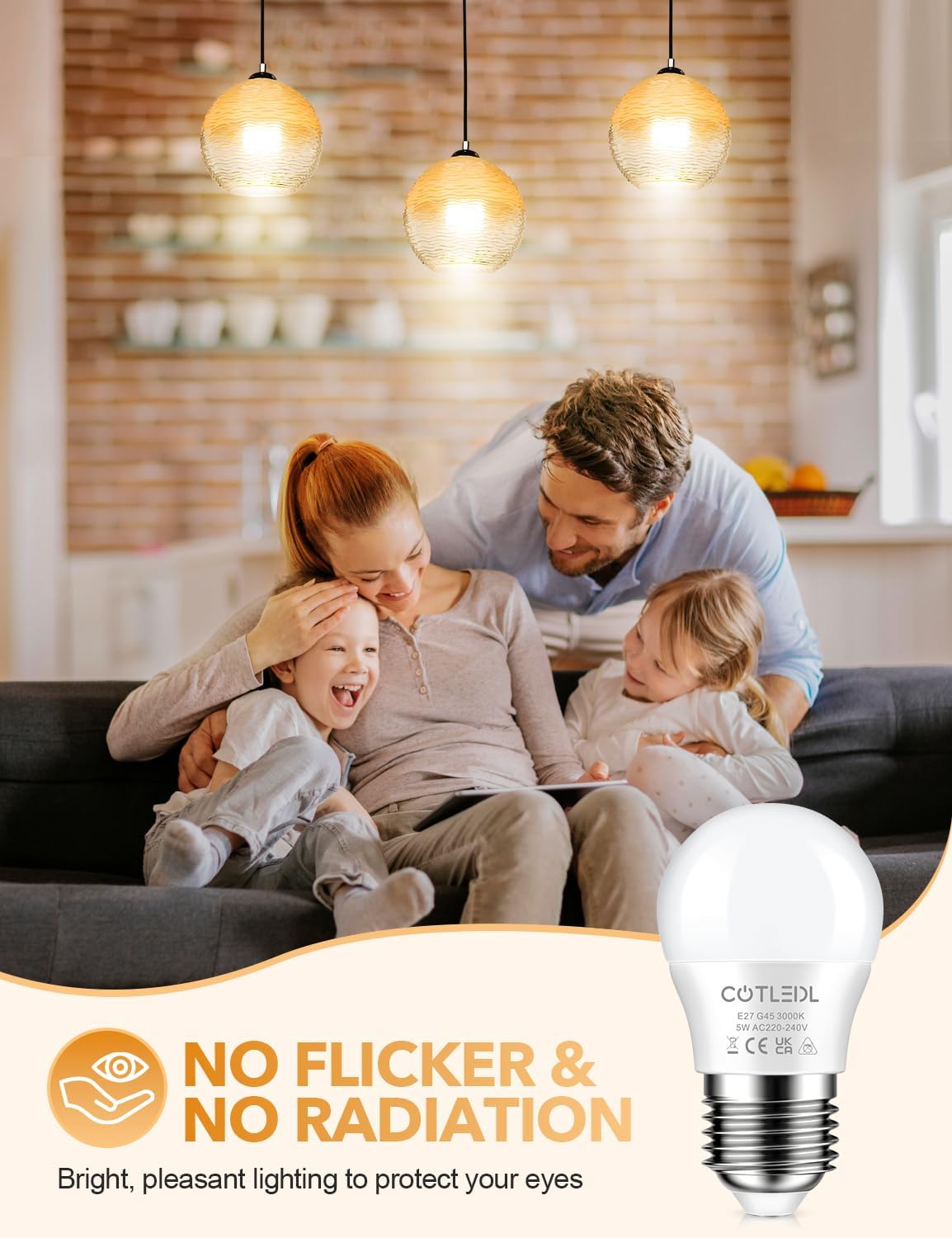 E27 Screw Bulbs, Special 5W LED Light Bulbs Equivalent to 40W Incandescent, High...