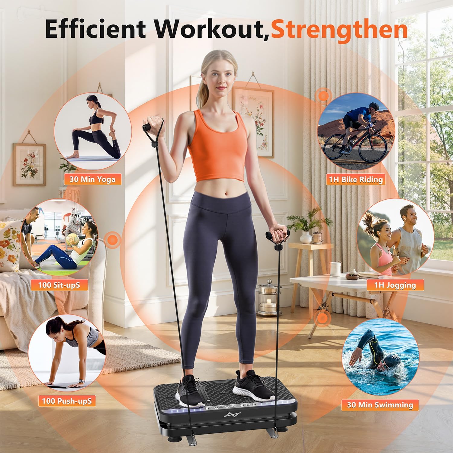 AXV Vibration Plate Fitness Platform Exercise Machine Vibrating Shaking Full Bod...