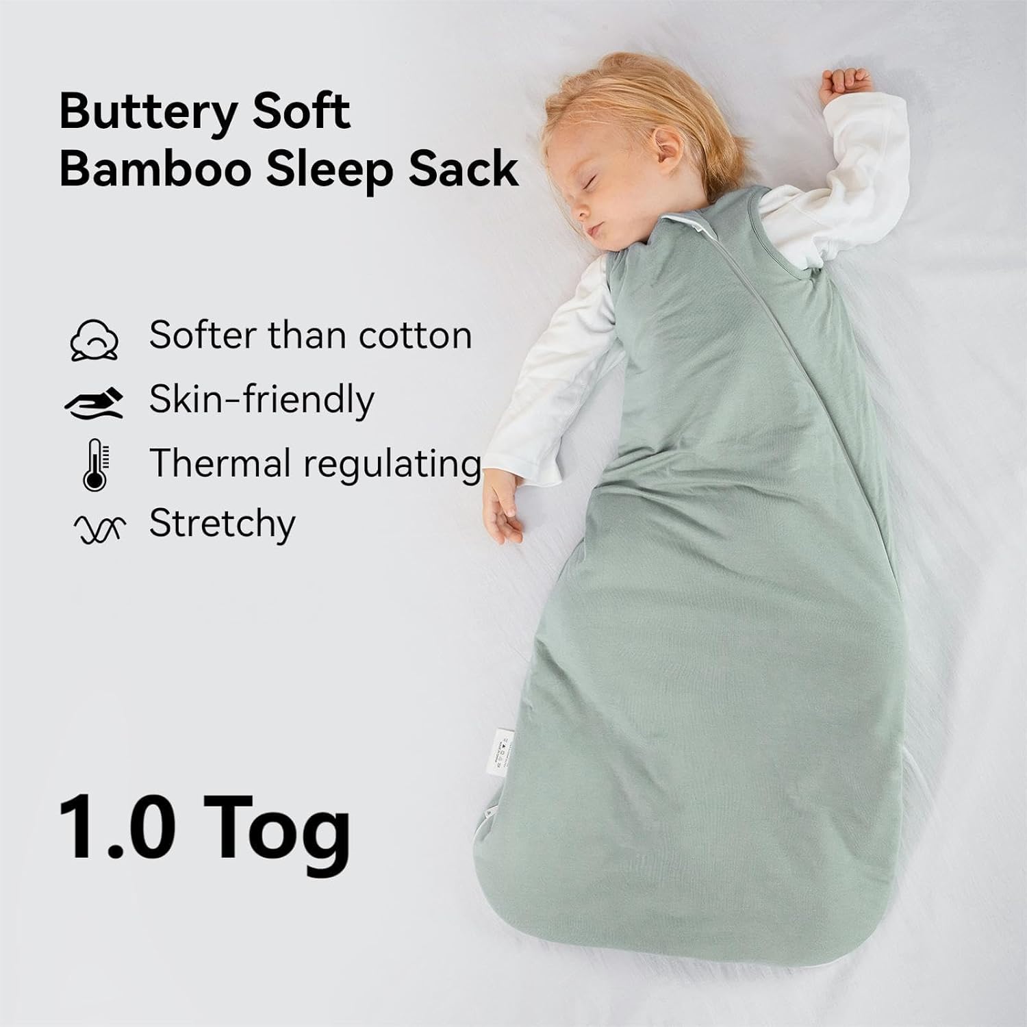 BubblePanda Rayon Made from Bamboo Sleep Sack 6-12 Months 1.0 Tog Soft Toddler S...