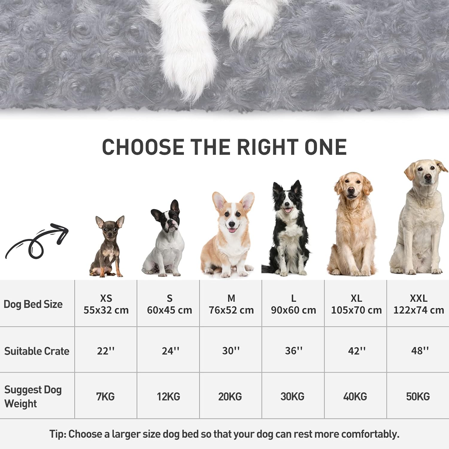 High-Quality KSIIA Dog Bed, Comfortable Calming Crate Mattress with Non-Skid Bot...