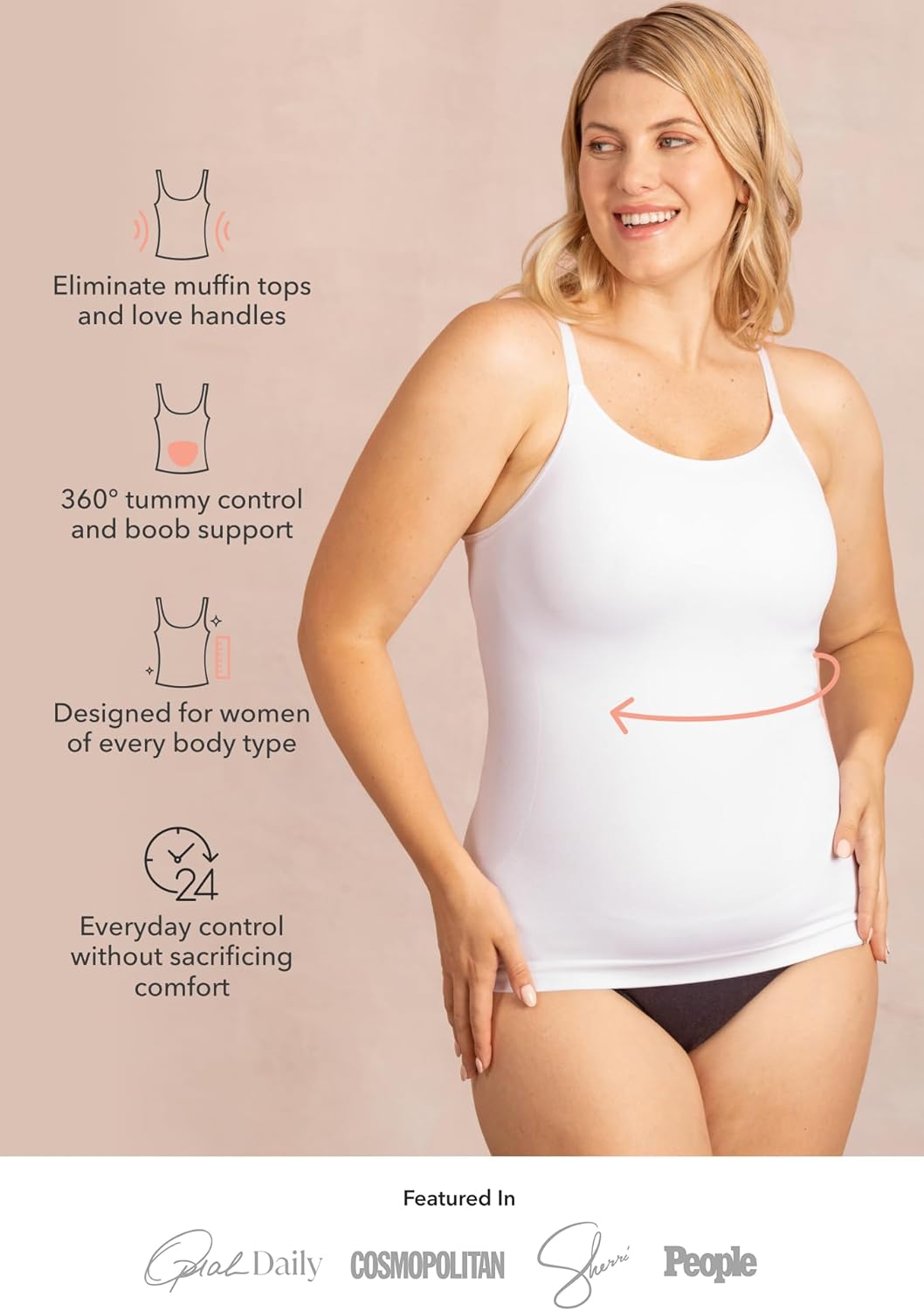 SHAPERMINT Womens Tops, Special Scoop Neck Cami Body Shaper for Women, Innovativ...