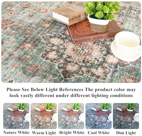 Washable Oriental Area Rug - 10x14 Rugs for Living Room Soft Carpet for Bedroom...