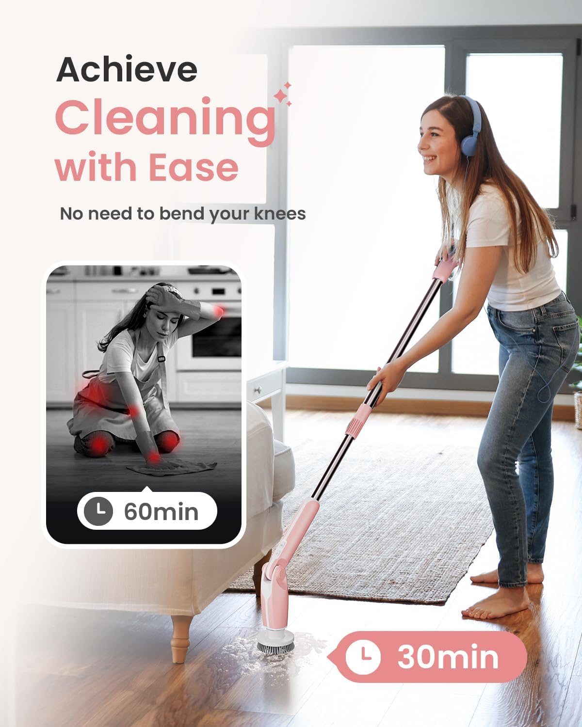 Leebein Electric Spin Scrubber, Upgraded Electric Scrubber for Cleaning, Spin Sc...