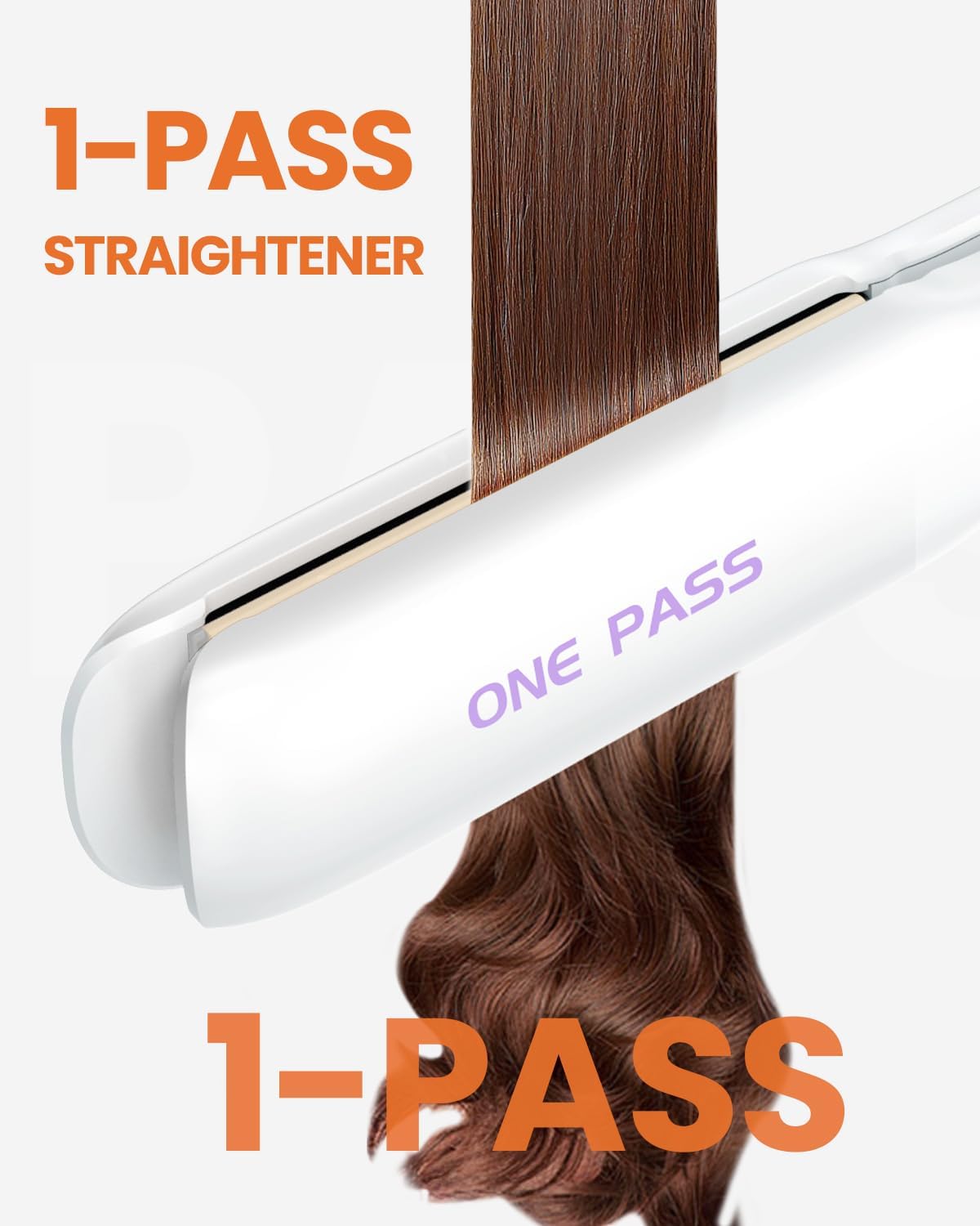 Faszin 2 in 1 Hair Straighteners, Fast Heating Titanium Flat Iron with Negative...