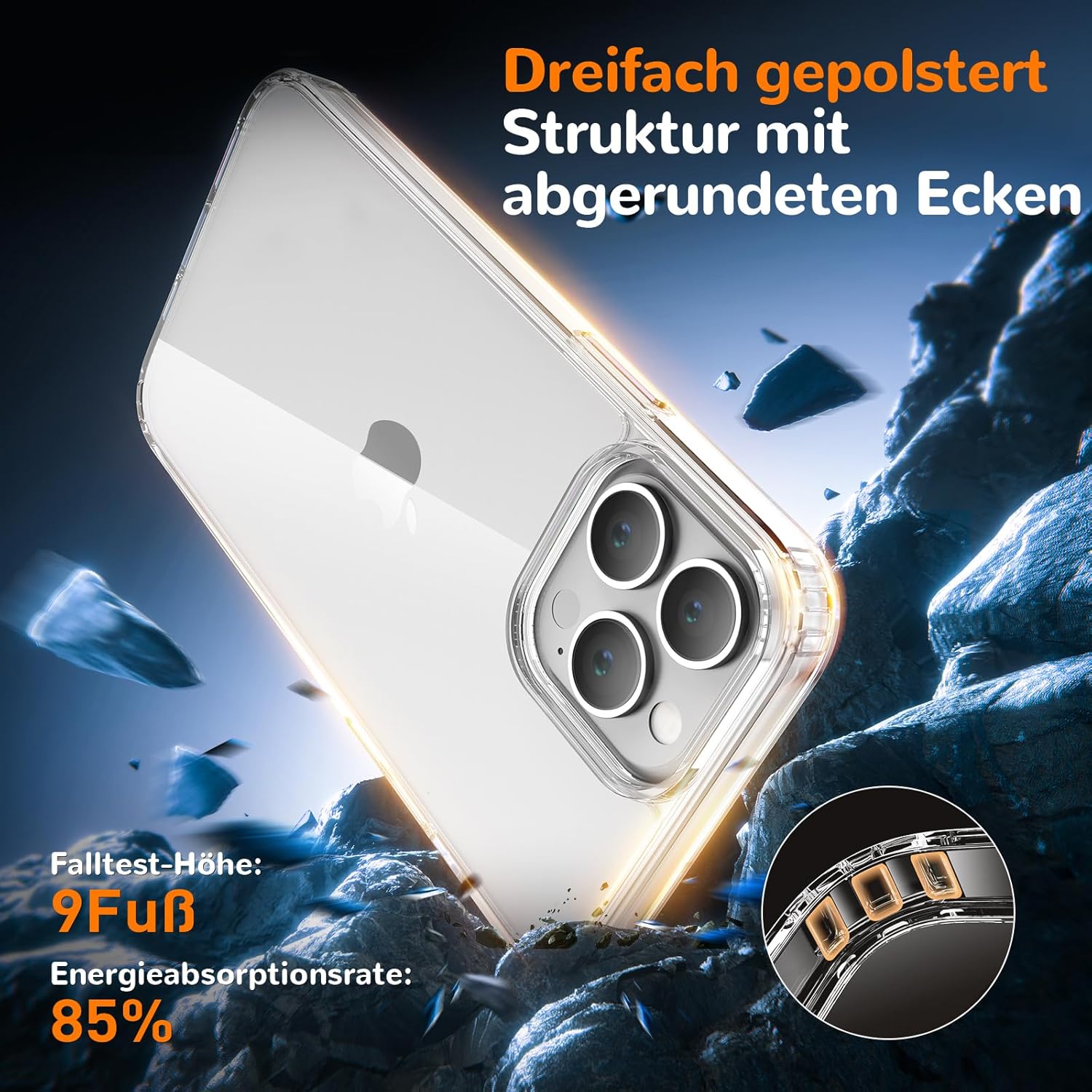 Ultra Thin Clear Case for iPhone 15 Pro, Special Shockproof TPU Cover, High-Qual...