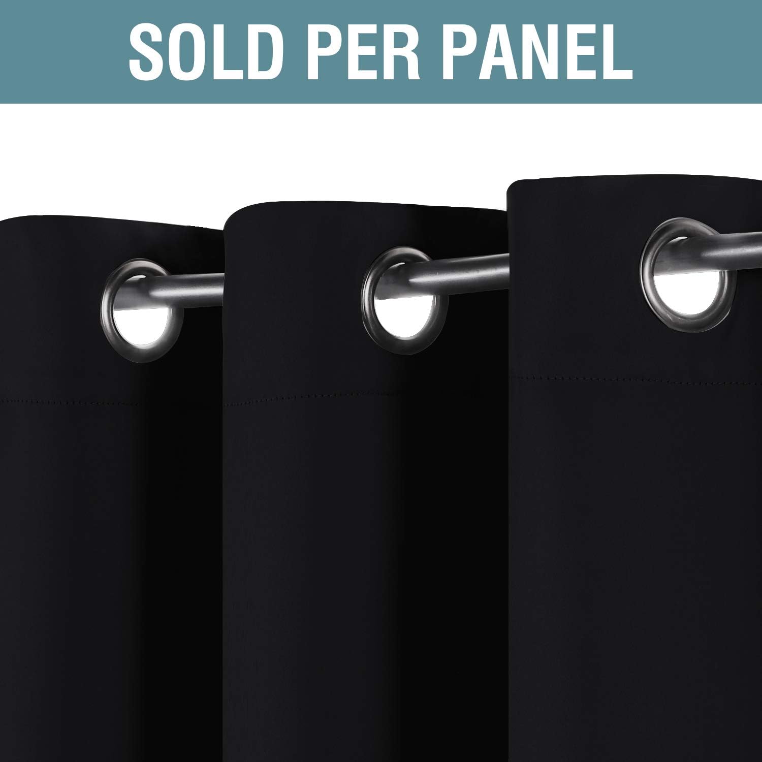 H.VERSAILTEX 100% Blackout Curtains for Bedroom Black Out Curtains 96 inch Therm...