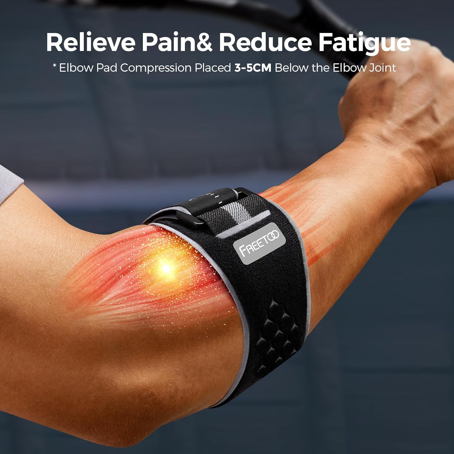 FREETOO Tennis Elbow Support Strap for Men Women, Comfy Golfers Elbow Support wi...