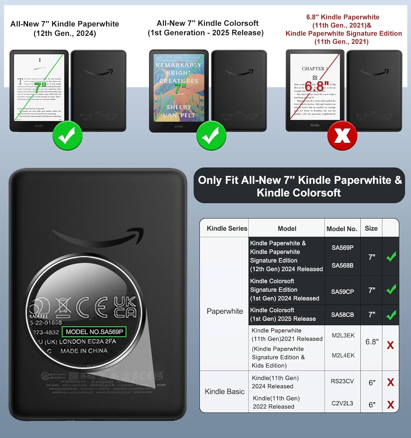 High-Quality MoKo Case, Specially Designed Case for 7'' Kindle Paperwhite 2024(1...