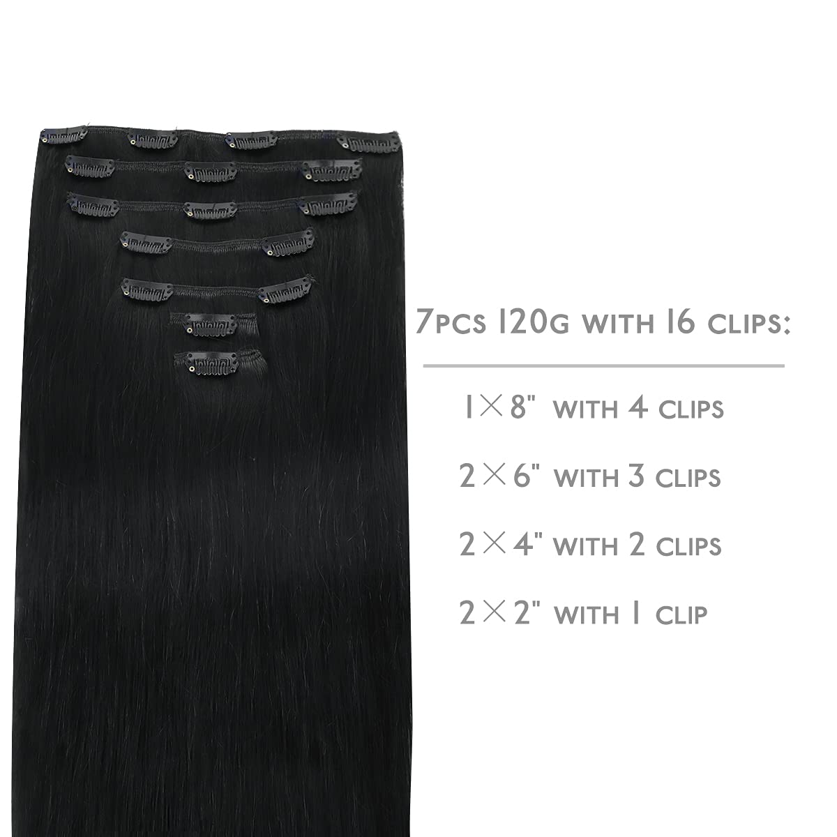 WENNALIFE Clip in Hair Extensions, Premium Hair Extensions Clips Made with Real...