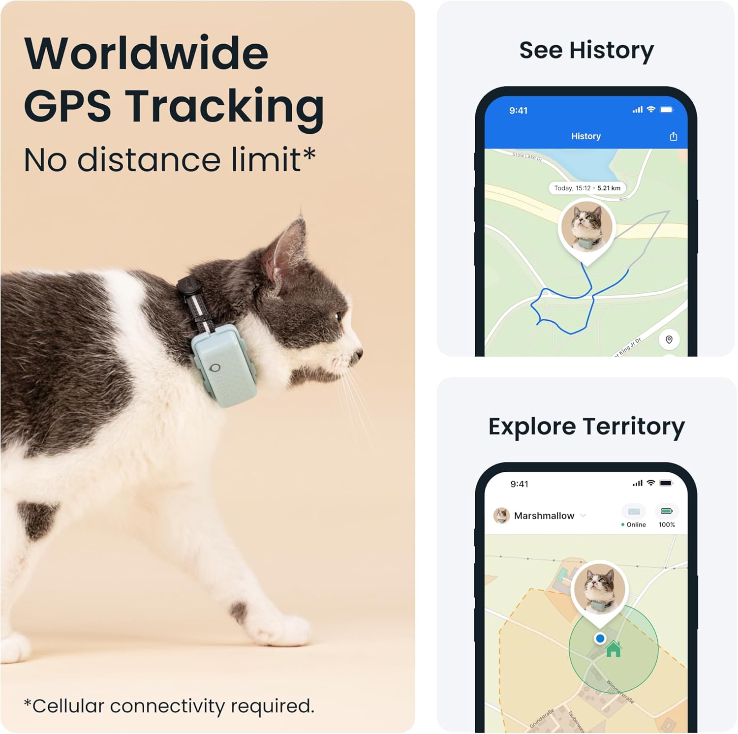 Tractive Smart Cat Tracker Mini, Special Pet Tracker Device, Innovative Tracker...