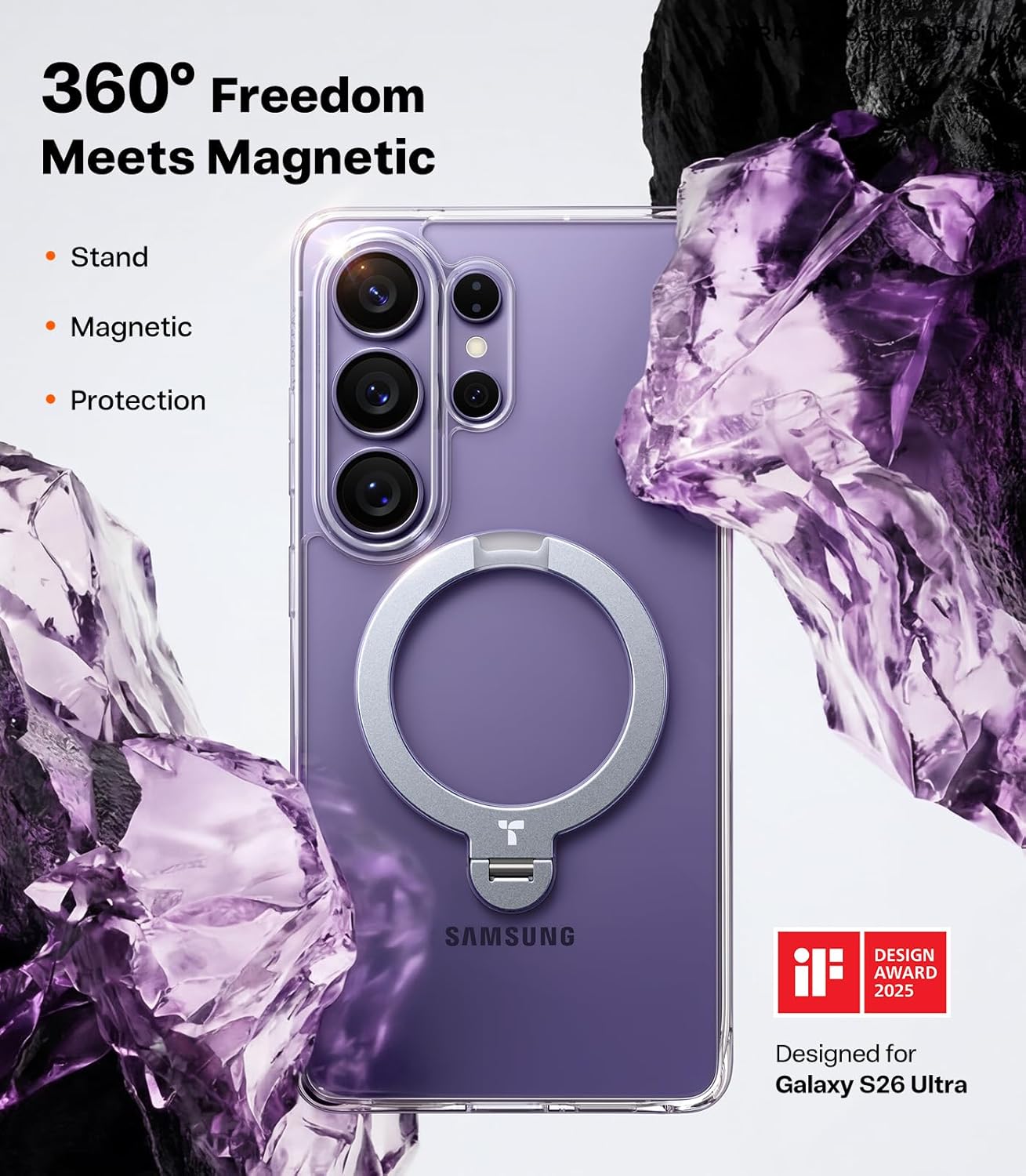 TORRAS Q3 Spin, Special Samsung Galaxy S26 Ultra Case with Kickstand, Innovative...