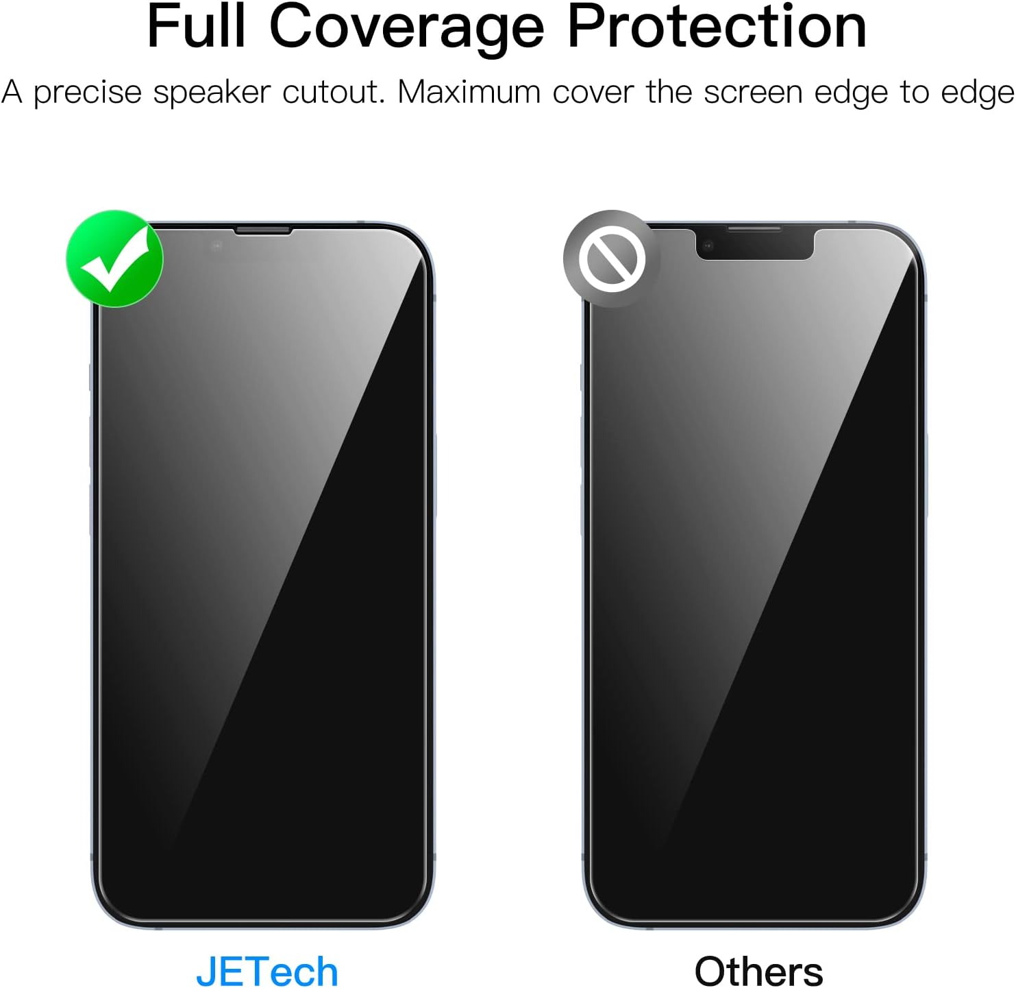 JETech Full Coverage Screen Protector for iPhone 17e (2026) / iPhone 16e / iPhon...