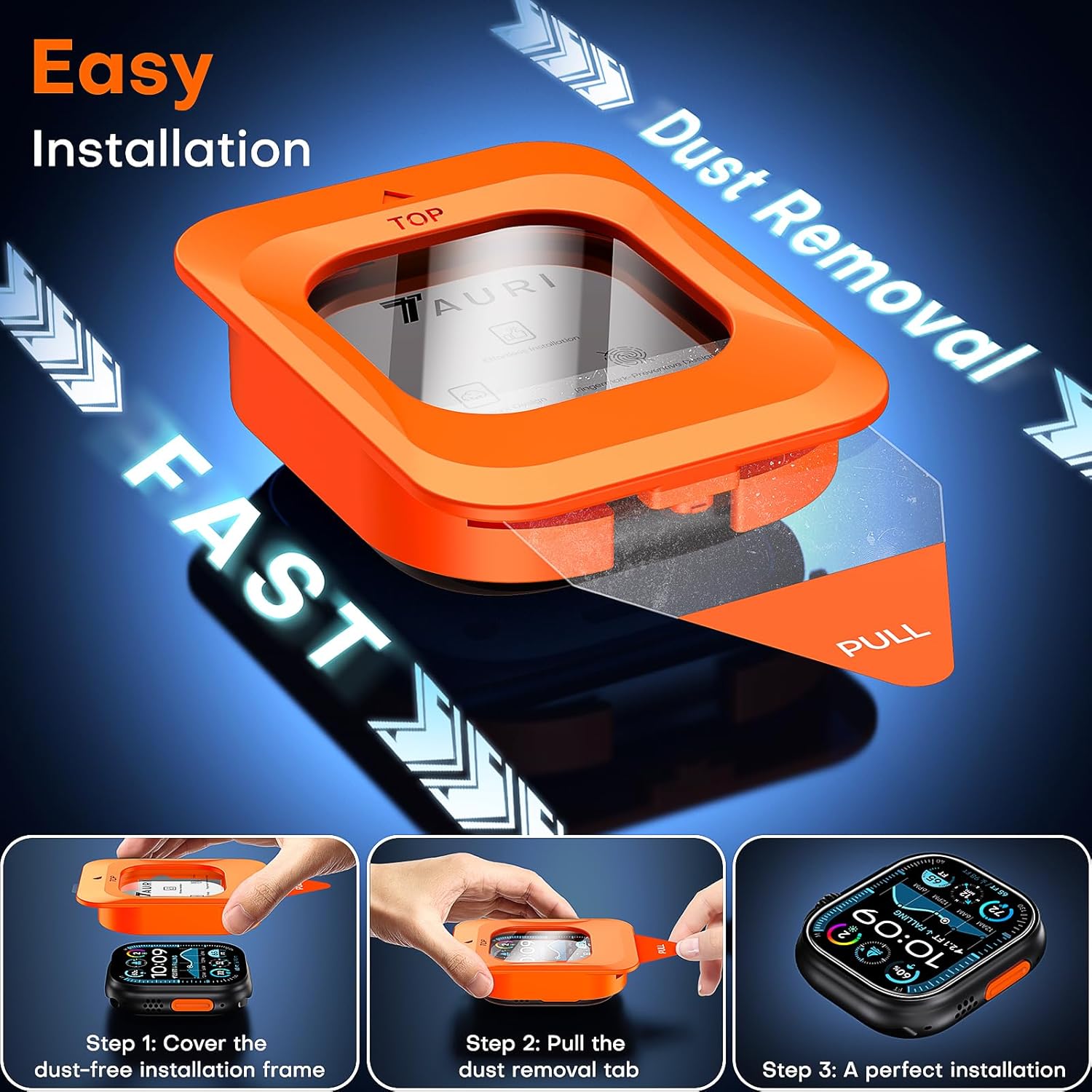 TAURI 2 Pack for Apple Watch Ultra 3 49mm Screen Protector, [2-Step Auto Install...