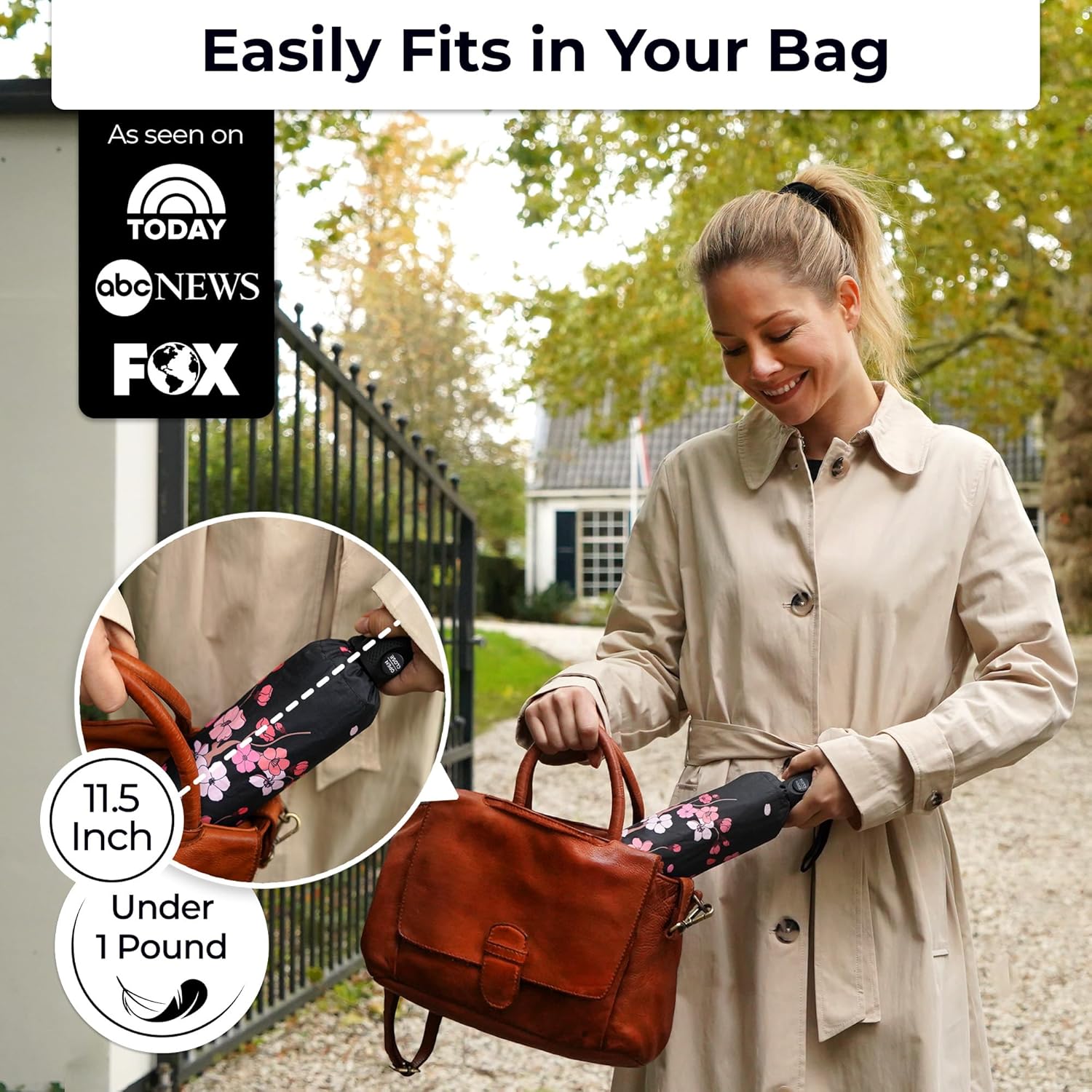 TUMELLA Strongest Windproof Travel Umbrella (Compact, Superior & Beautiful), Sma...