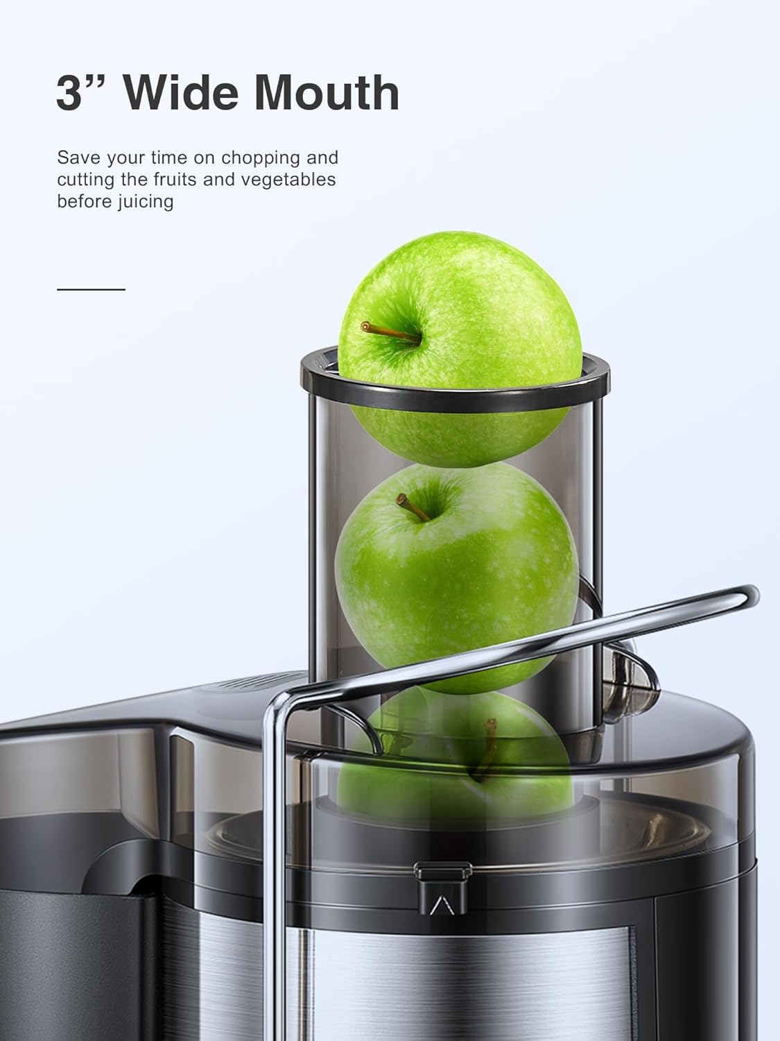 Qcen Juicer Machine, 800W Centrifugal Juicer Extractor with Wide Mouth 3” Feed C...