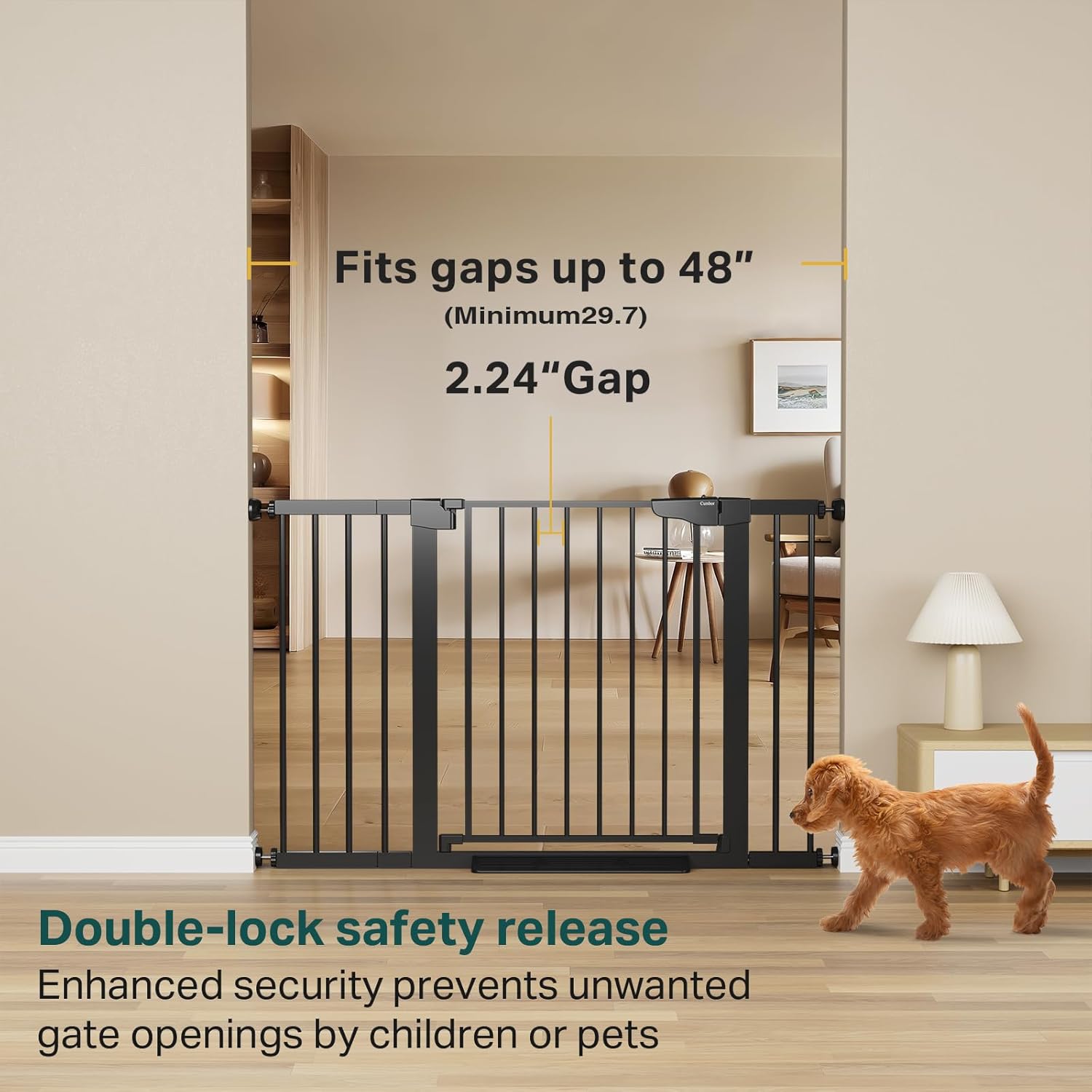 Cumbor 29.7-48" Baby Gate for Stairs, Mom's Choice Awards Winner-Dog Gate for Do...